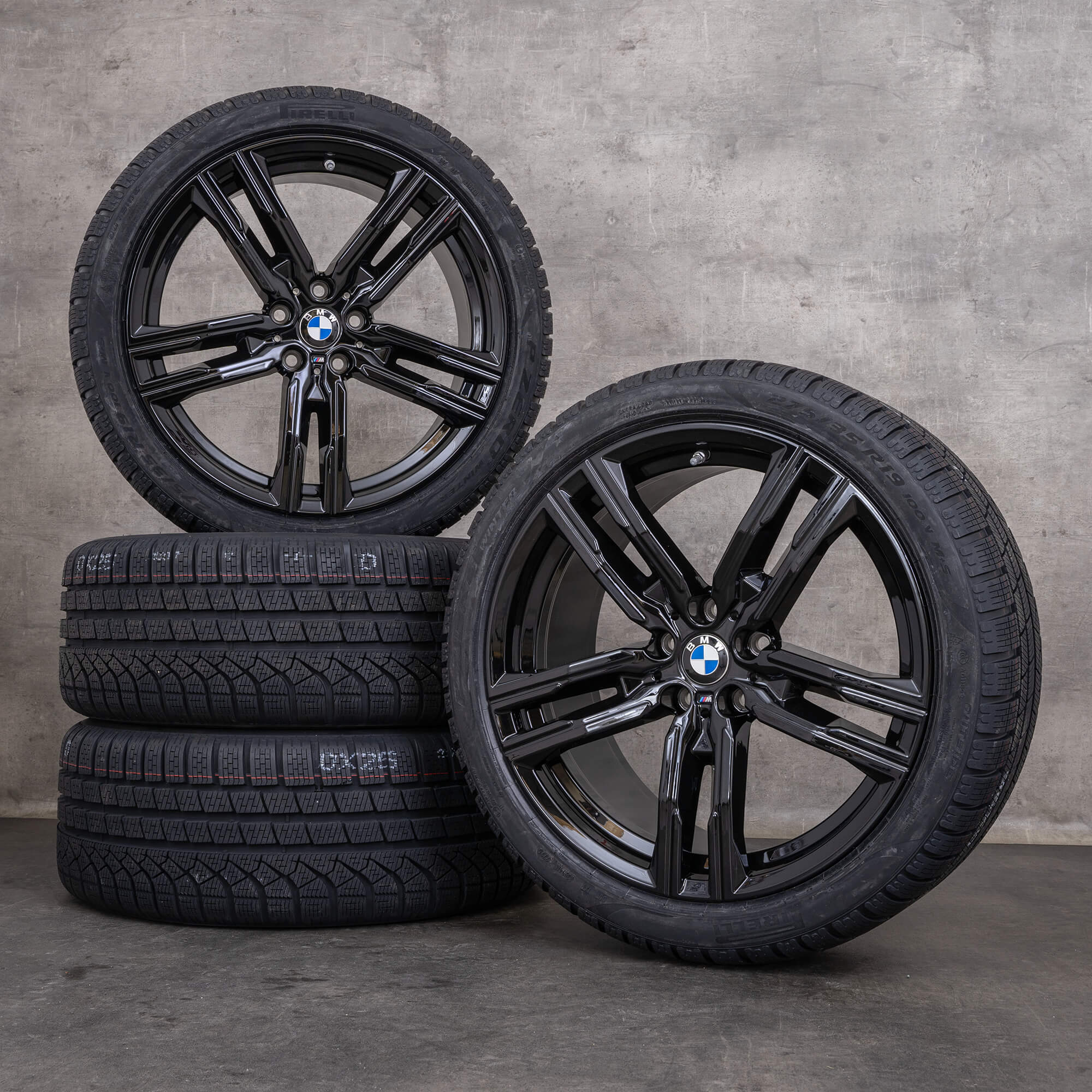 Original BMW 8 Series zimní pneu s disky 19" G14 G15 G16 ráfky na auto styling 727 M 8090019 8090020 černá lesklá