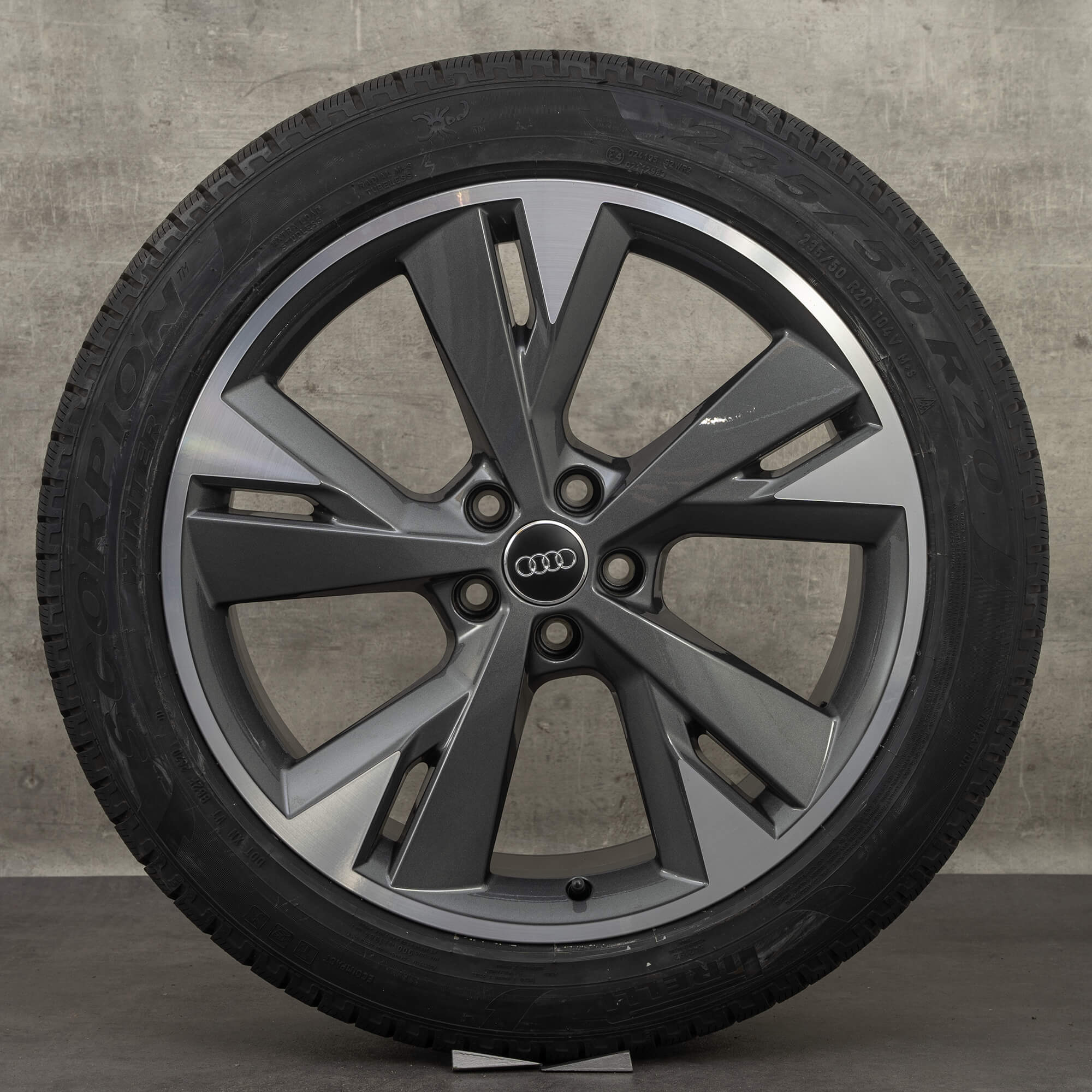 Original Audi Q4 e-tron Winterräder 20 Zoll Q4 Sportback Felgen 89AQ6901025AR 89A601025AS graphitgrau glanzgedreht NEU