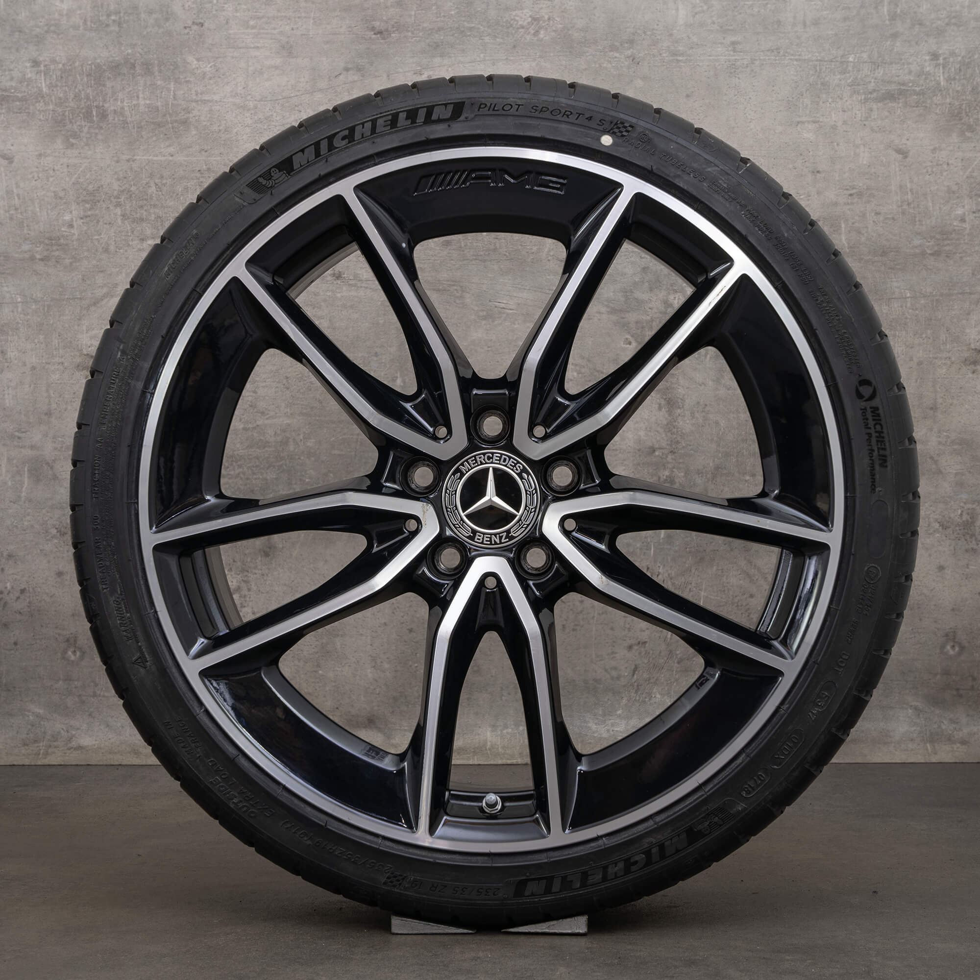 Llantas originales Mercedes Benz Clase A 35 AMG de 19 pulgadas W177 V177 verano A1774012000 negras pulidas a alto brillo