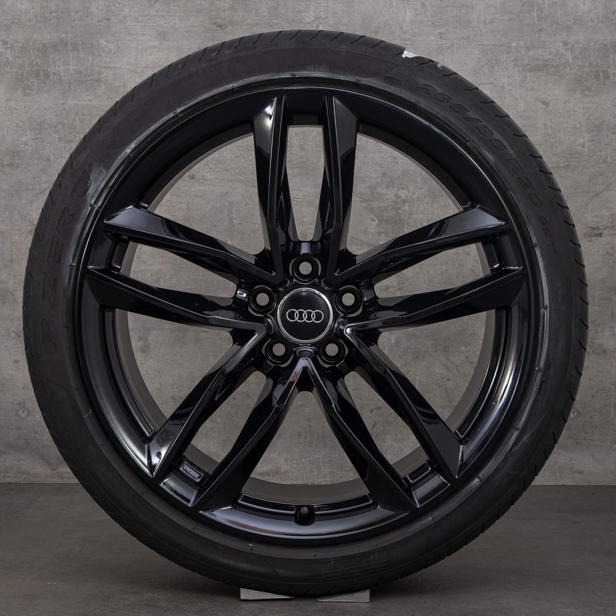 Oryginalne koła zimowe do Audi A7 S7 felgi 20 cali 4G C7 nr kat. 4H0601025BR czarny błyszczący
