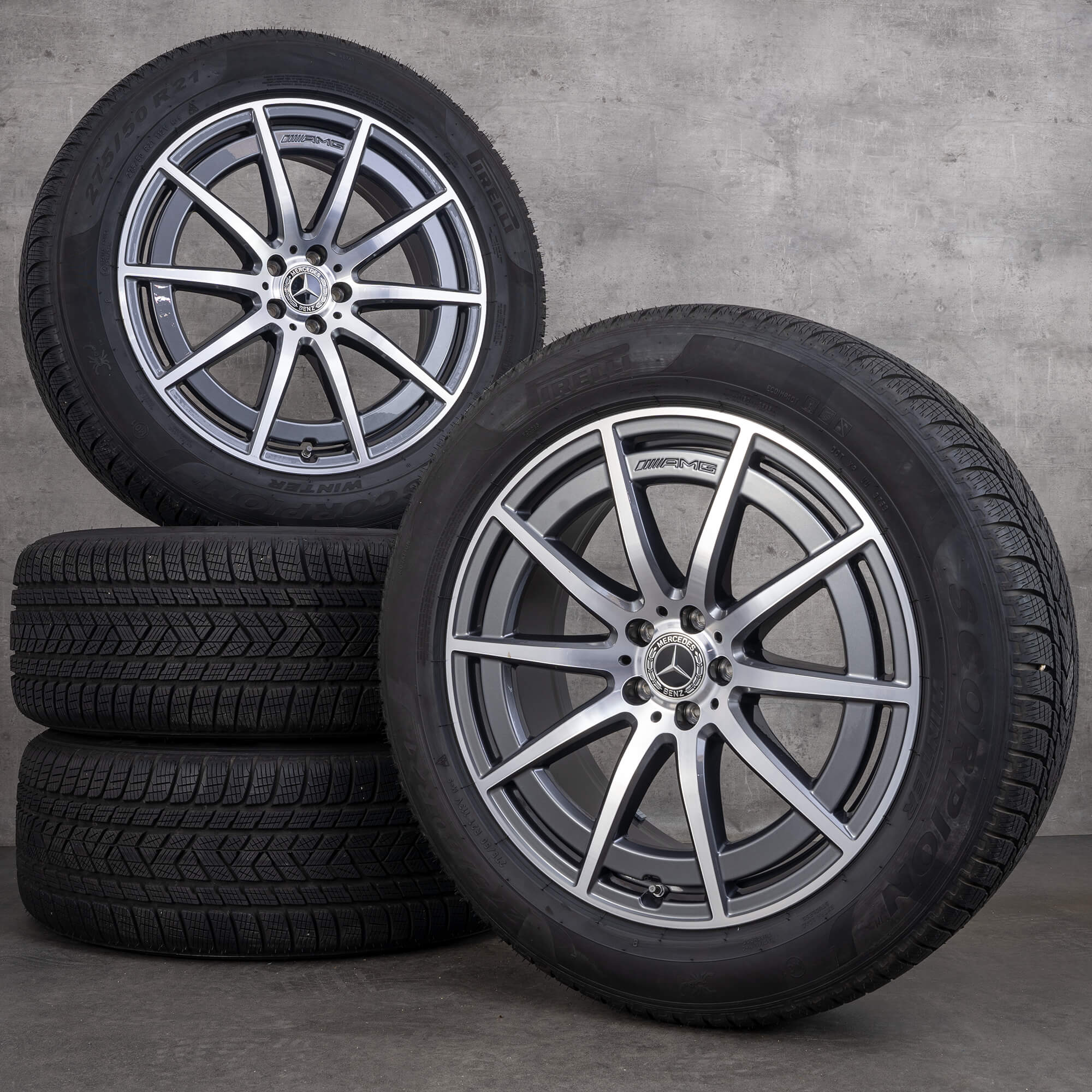 Originale Mercedes Benz GLS 63 AMG ruote invernali 21 pollici X167 cerchi A1674018100 A1674018200 himalaya grigio lucido trasformato