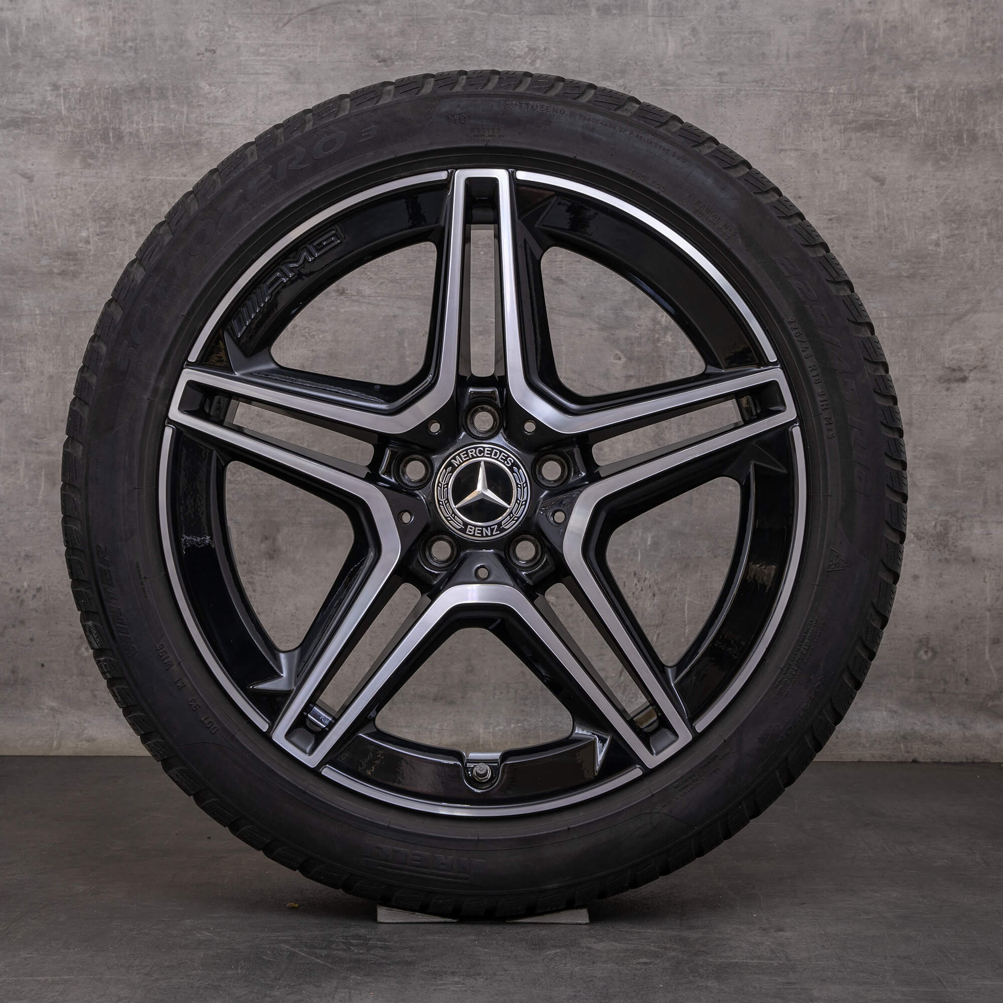 Orijinal Mercedes Benz A B Sınıfı CLA AMG kış jant lastik 18 inç W177 V177 W247 X118 C118 jantlar A1774011500 siyah parlak tornalanmış