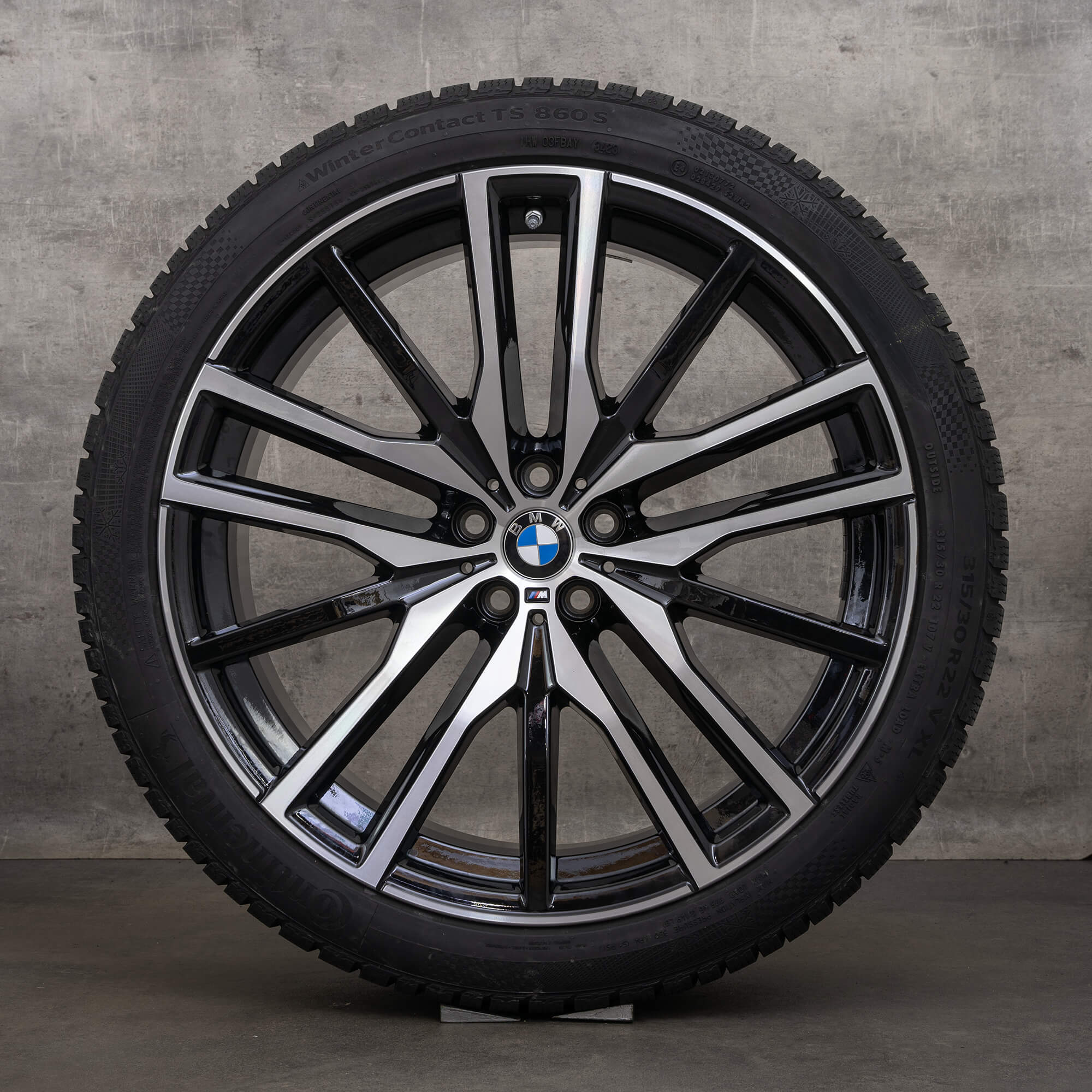 Original BMW X5 X6 ruedas de invierno G05 G06 llantas 8090013 8090014 jet negro brillante volvió neumáticos