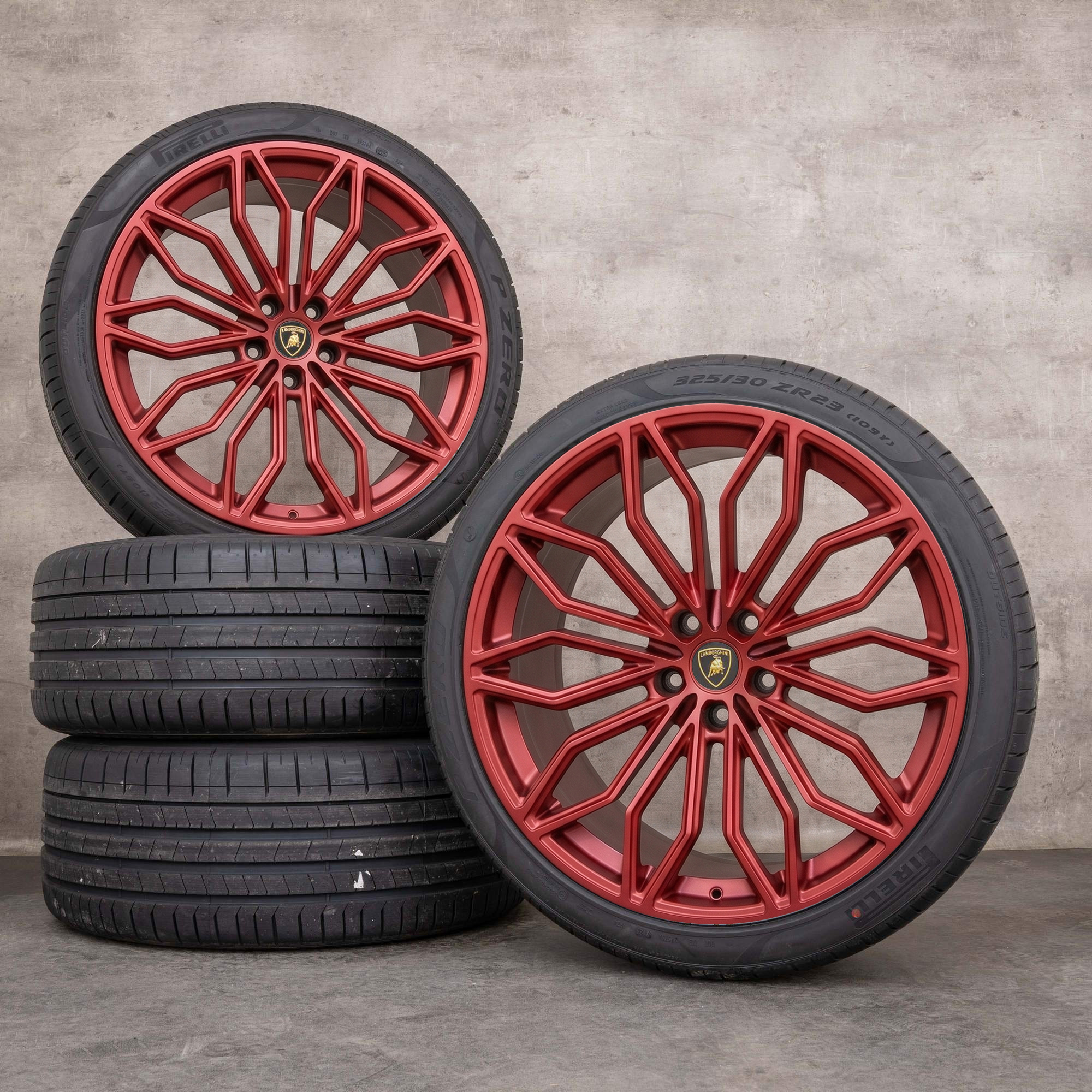 Cerchi originali Lamborghini Urus 23 pollici Galanthus estivi 4ML601025CG 4ML601025CH rosso opaco NUOVO