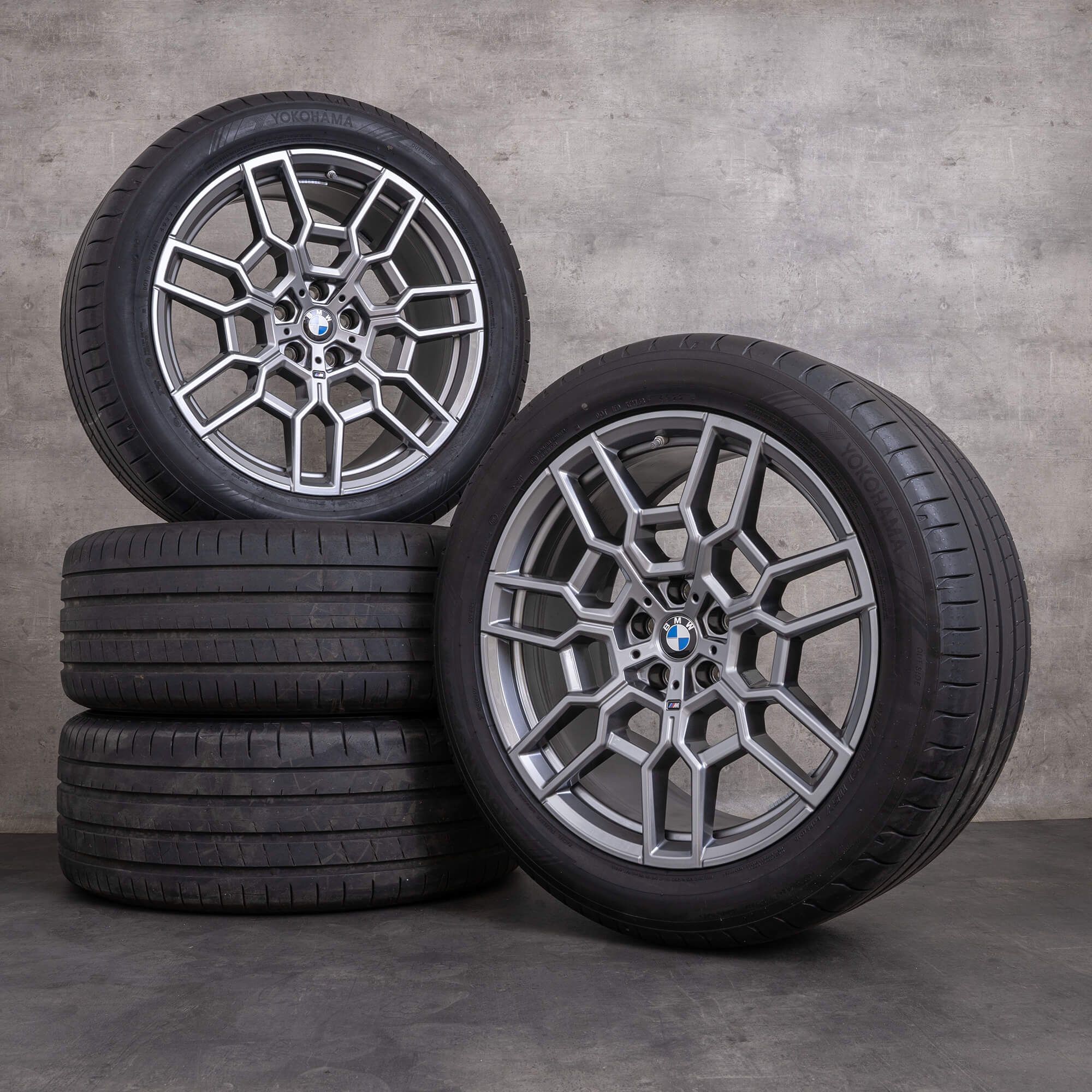 Original BMW XM Winterräder 21 Zoll G09 Felgen Styling 918 M 1543958 1543986 Lightning grey