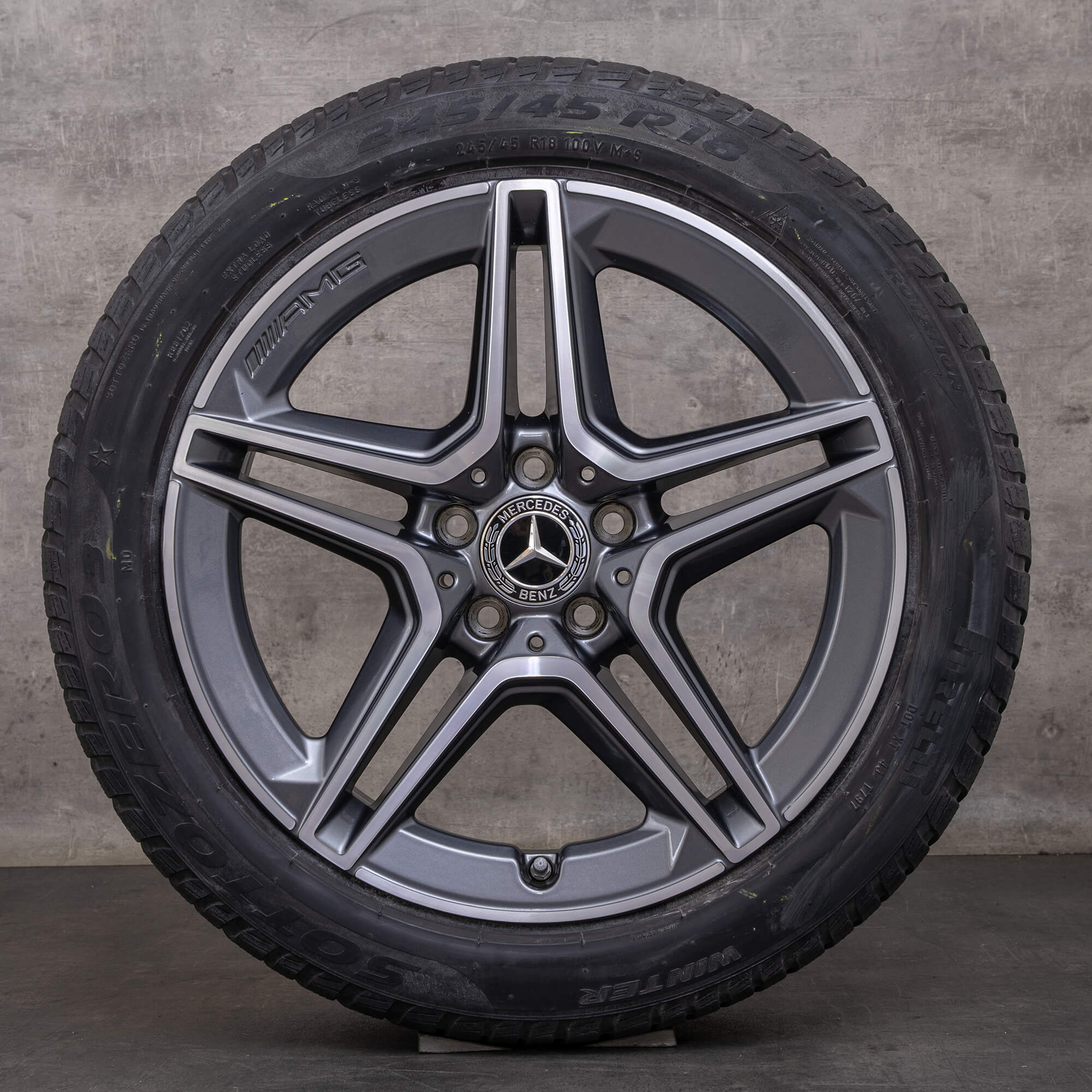 Orijinal Mercedes Banz E-Serisi AMG kış jant lastik 18 inç W213 S213 C238 A238 jantlar A2134016300 A2134016400 himalaya gri parlak tornalı