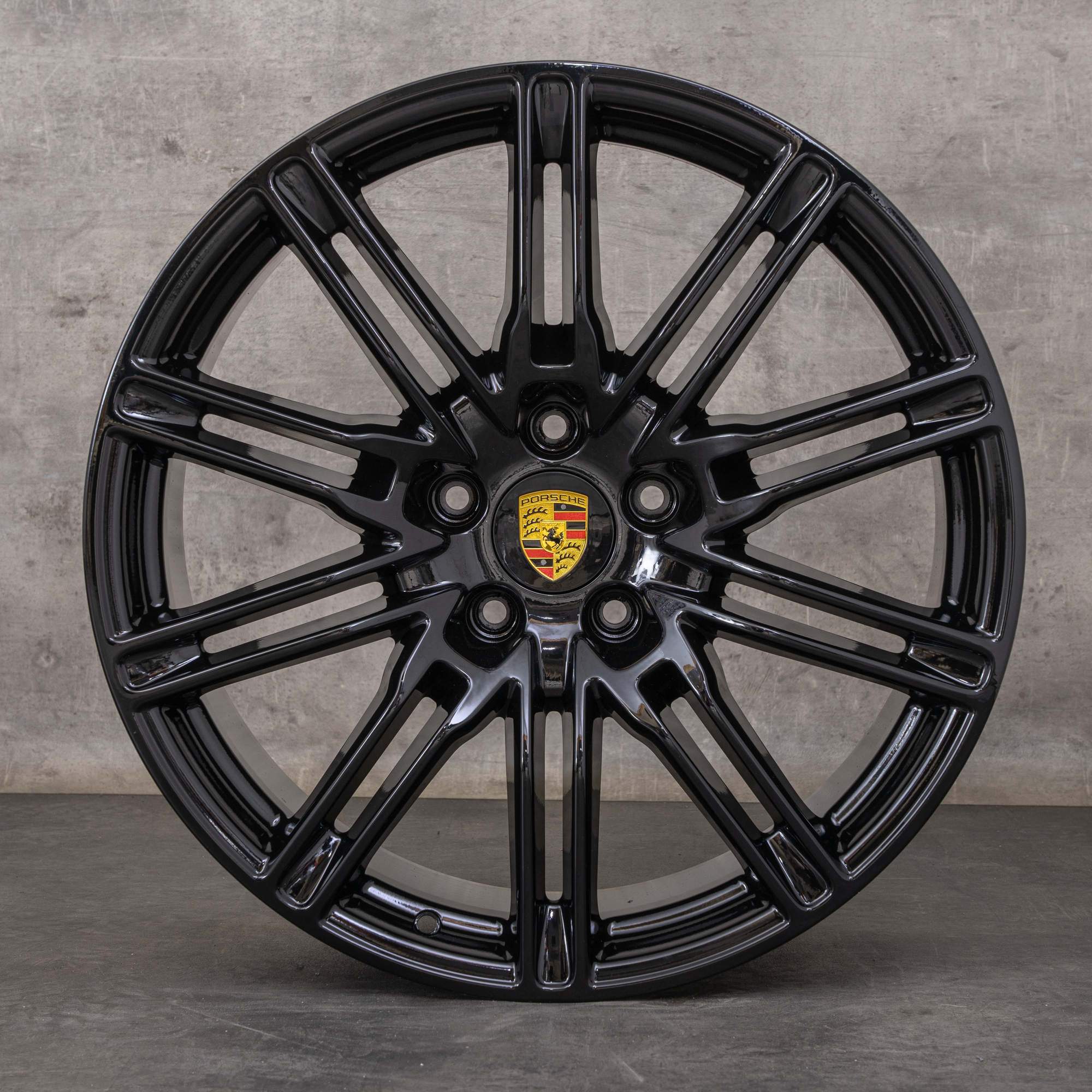 Oryginalne felgi Porsche Cayenne 21 cali 958 7P560102BF czarne błyszczące