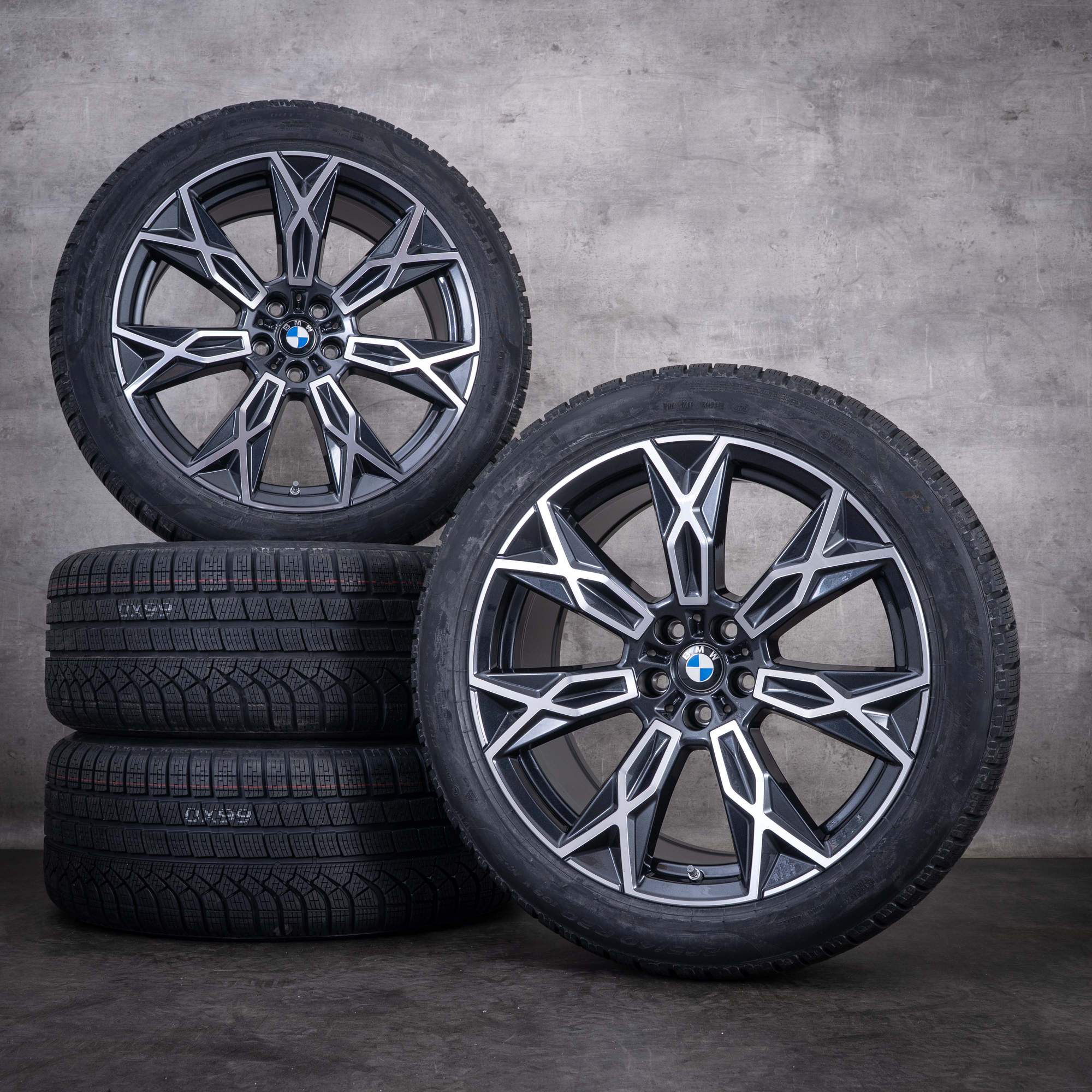 Alkuperäiset BMW 7-sarjan i7 X3 -talvirenkaat 20 tuumaa G70 G45-vanteet Styling 905 5A19DE4 5A19DE5 midnight grey diamond cut UUDET
