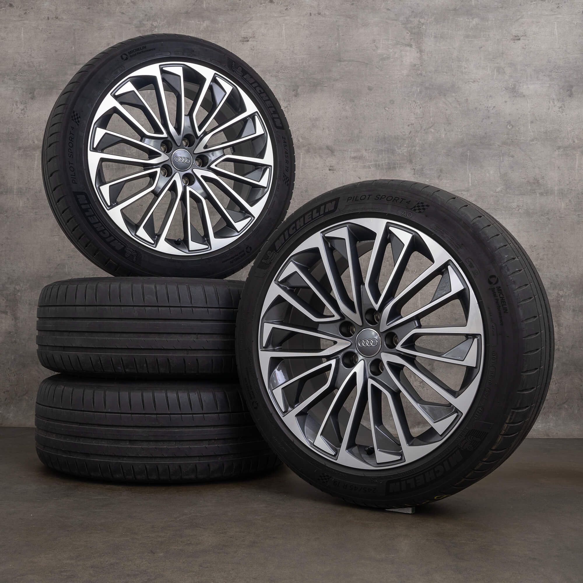 OEM Audi A6 19 inch 4K C8 rims summer tires 4K0601025BD graphite grey ...