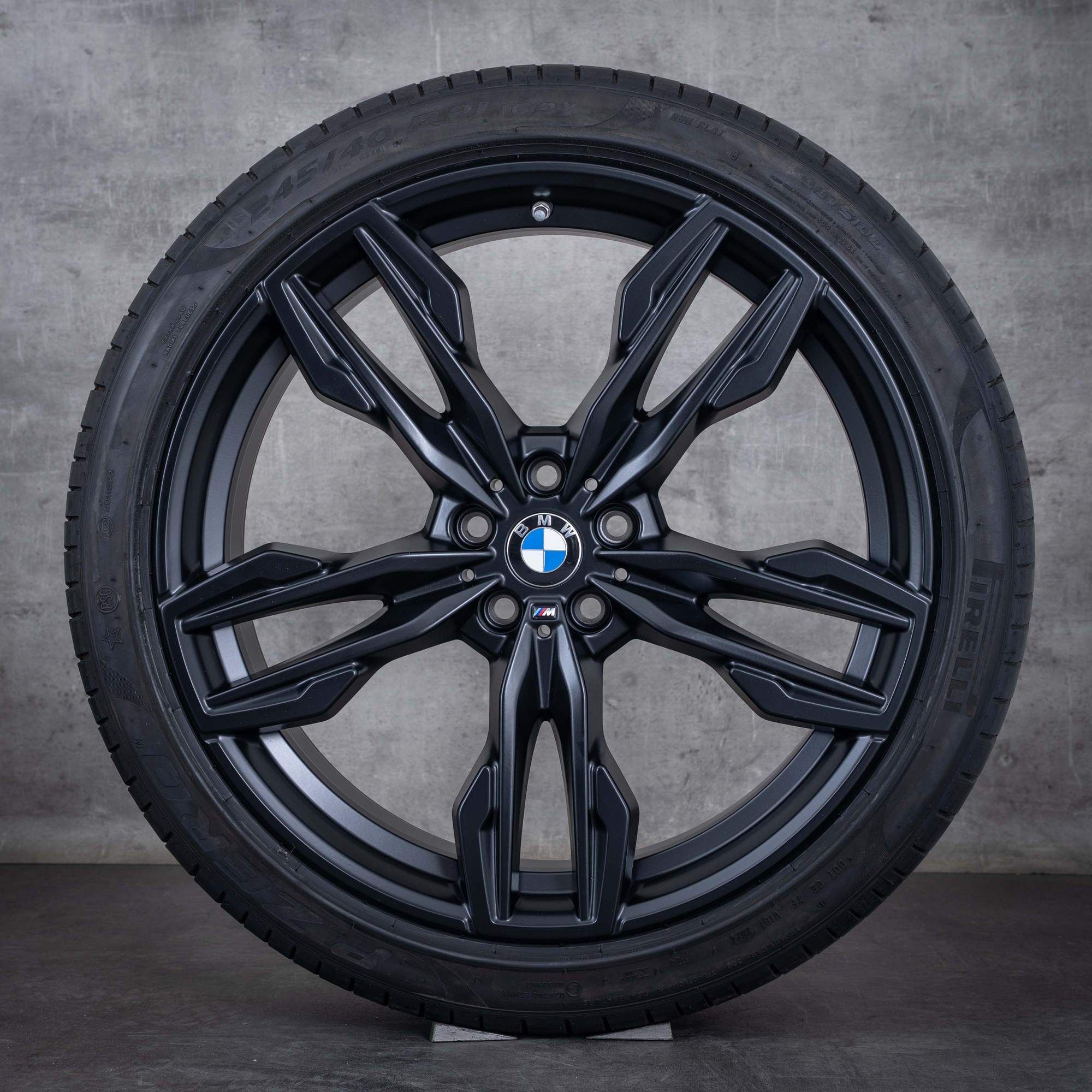 Alkuperäiset BMW X3 X4 vanteet 21 tuuman G01 G02 kesäpyörät 8053455 8053456 kaksoispiikkiset 718 M musta mattamustat