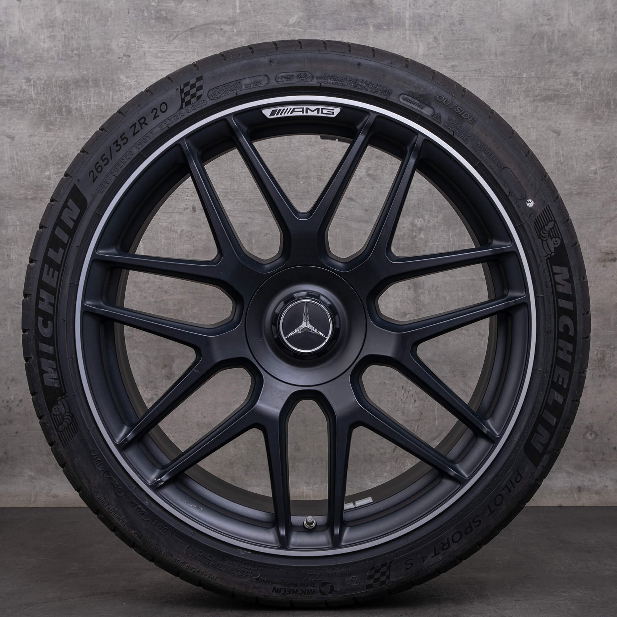 OEM Mercedes Benz E-Class E63 & S AMG 20 inch W213 S213 summer wheels A2134013000 A2134013100 Rims black glossy turned