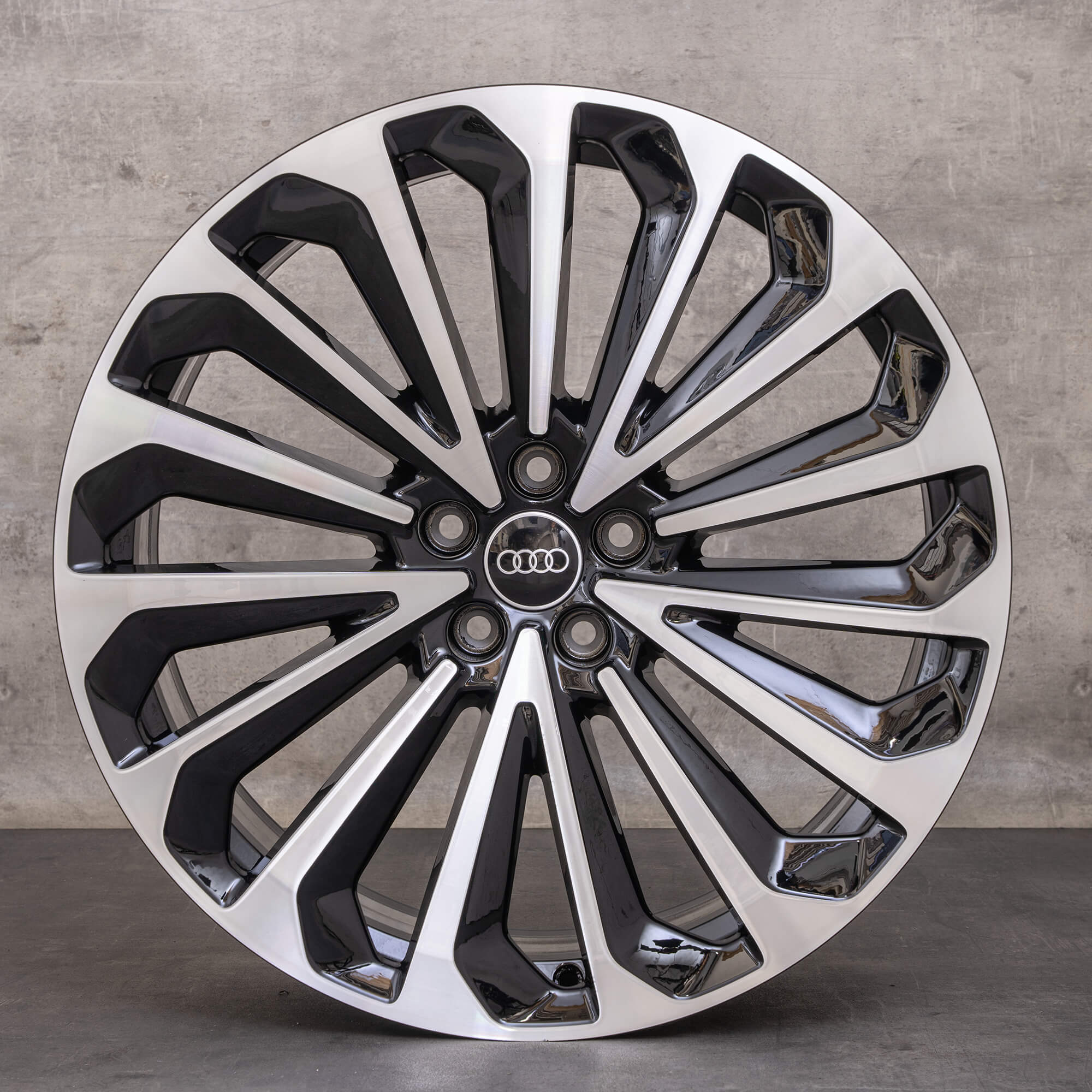 OEM Audi Q8 e-tron rims 21 inch GE 4KE601025G black mirror finish