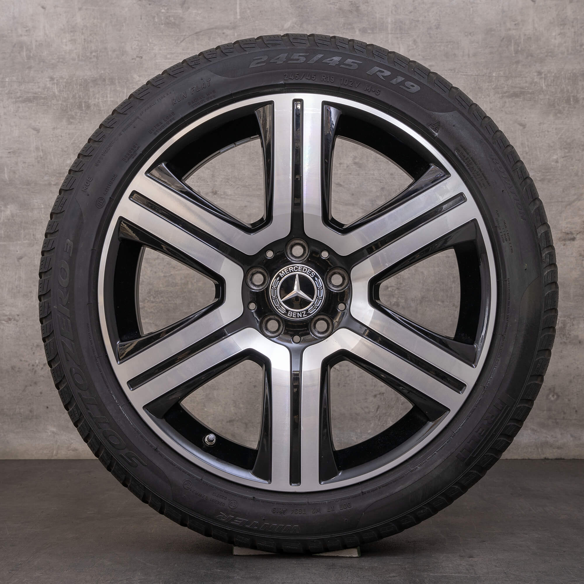 Oryginał Mercedes Benz Klasa E 19 cali X213 koła All-Terrain zimowe A2534011600 czarne polerowane