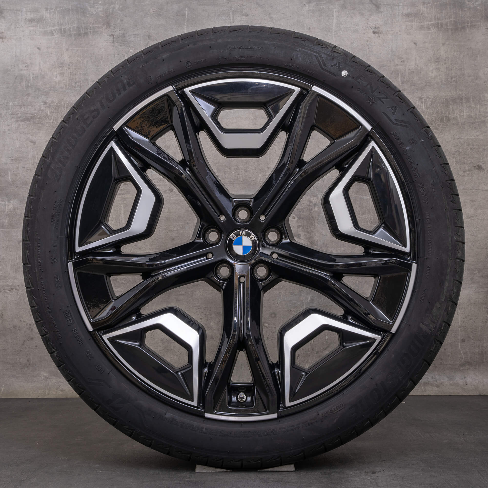 Oryginalne koła zimowe BMW iX 22 cale i20 felgi Styling 1020 5A02658 czarne polerowane toczone