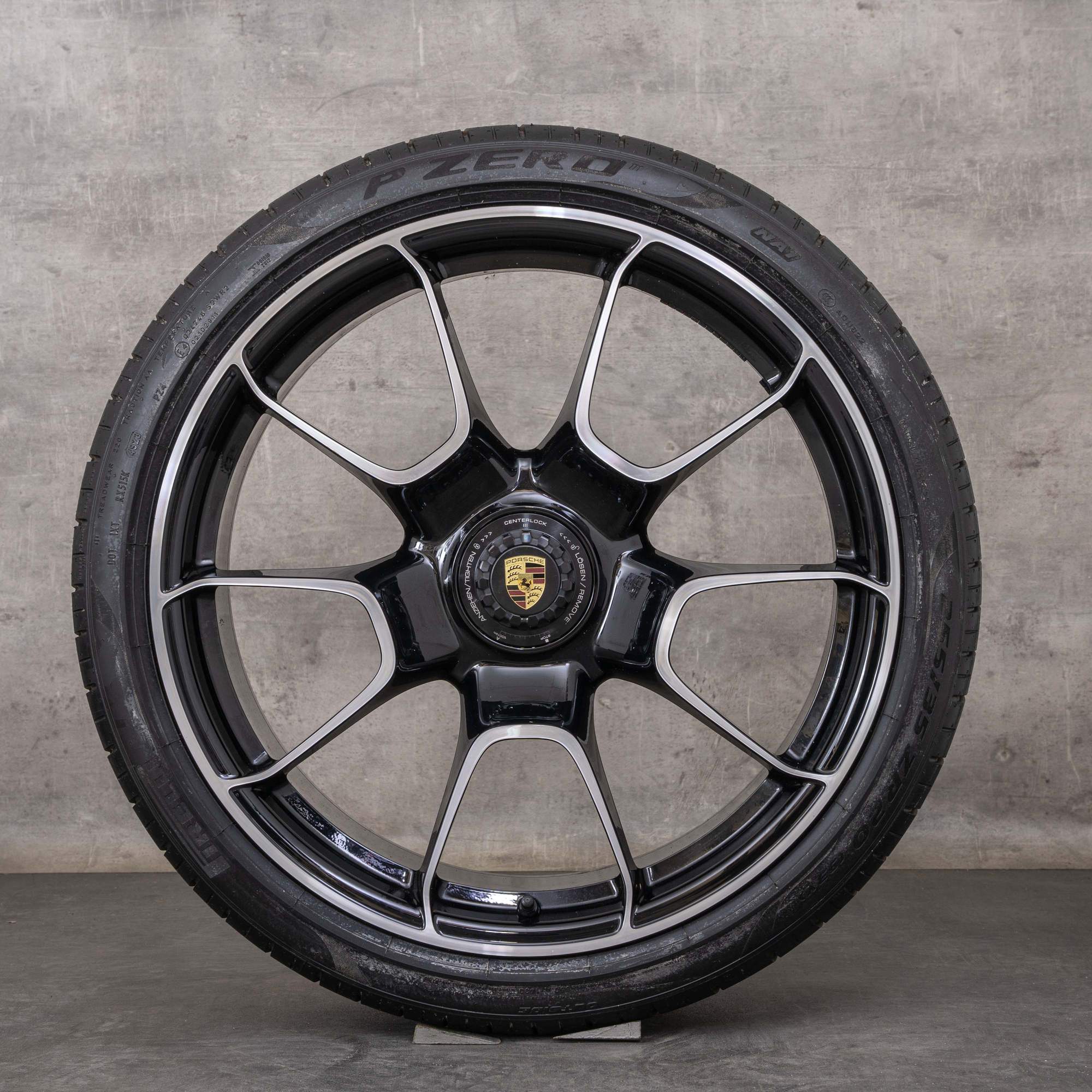 Originele Porsche 992 I velgen 20 21 inch Turbo S zomerwielen 992601025AF 992601025AG zwart gepolijst
