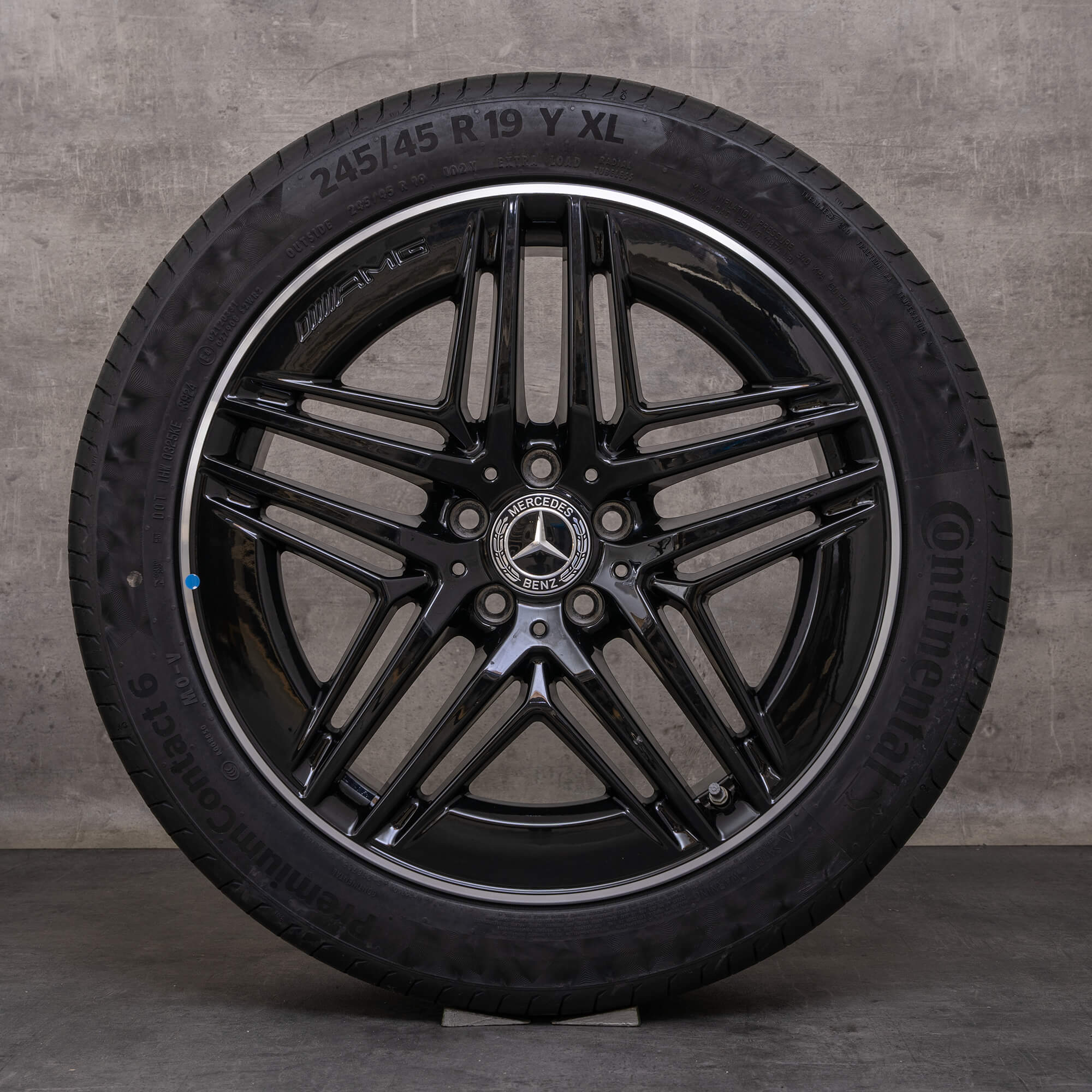 Llantas originales Mercedes Benz Clase V AMG 19 pulgadas W447 Vito Viano neumáticos de verano A4474018000 negro pulido