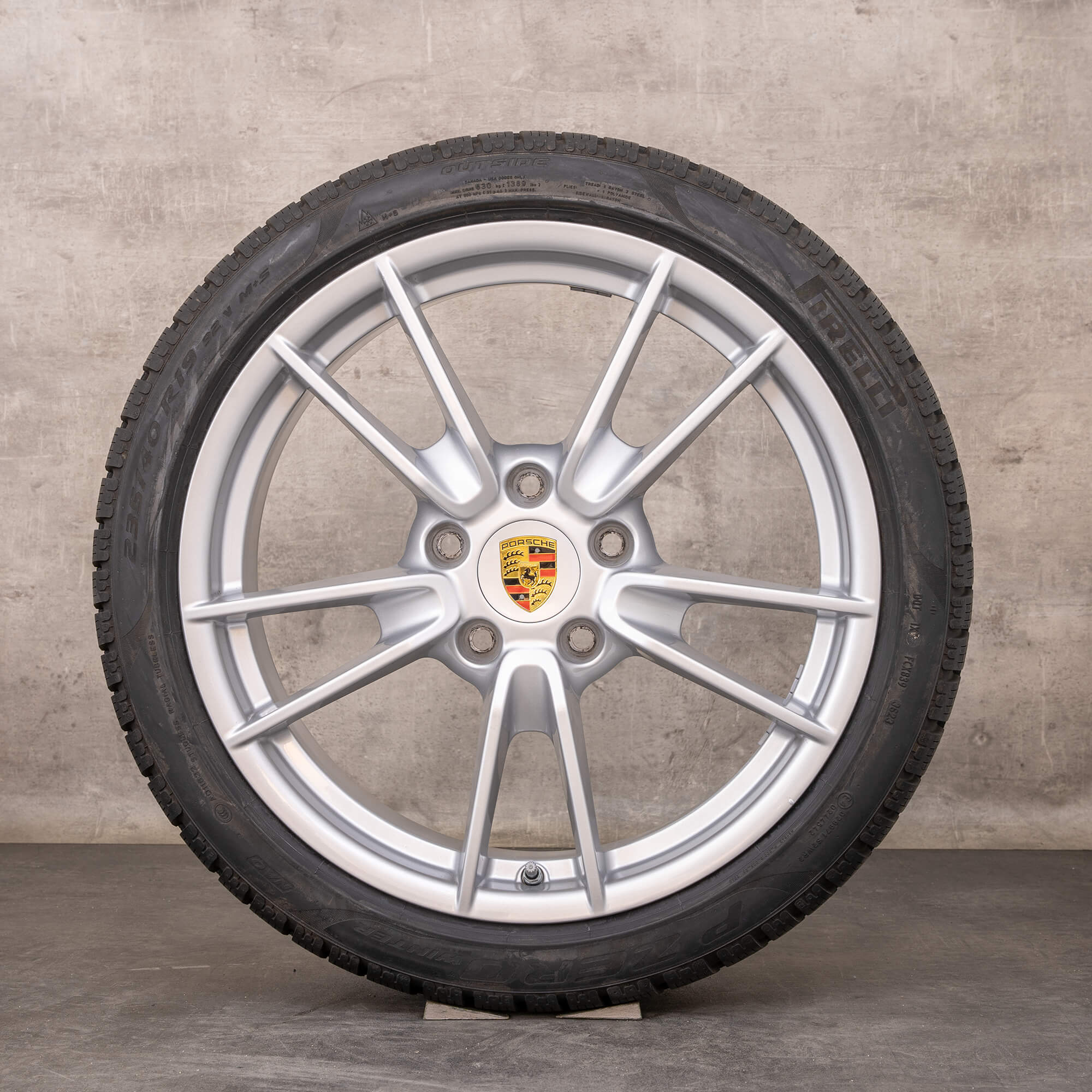 Oryginalne koła zimowe Porsche 911 19 20 cali 992 I Felgi Carrera 992601025 992601025B srebrny połysk