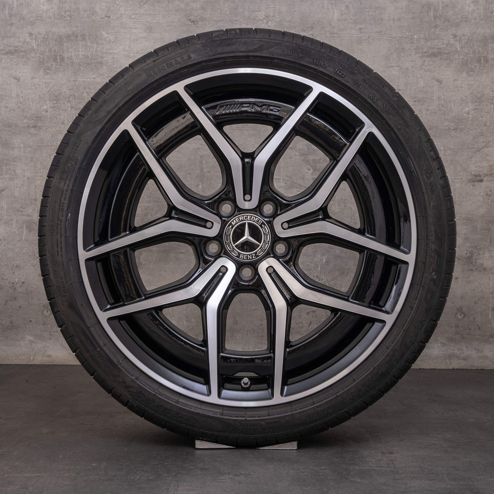 Original Mercedes Benz C-Klasse AMG Felgen 19 Zoll W206 S206 Sommerräder A2064016700 A2064016800 schwarz glanzgedreht