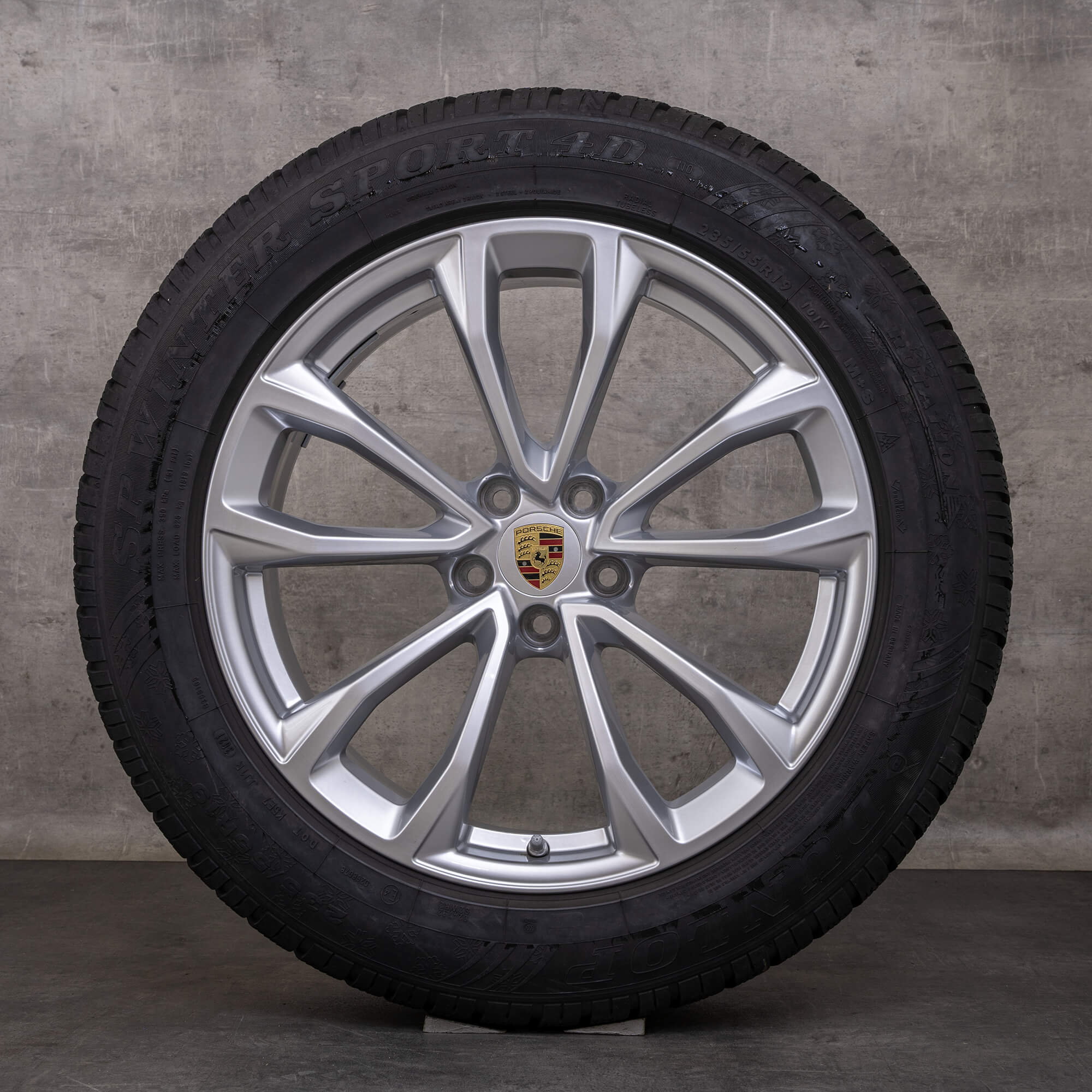 Jantes e pneus inverno originais Porsche Macan de 19 polegadas II III 95B jantes 95B601025EG 95B601025EH prata brilhante