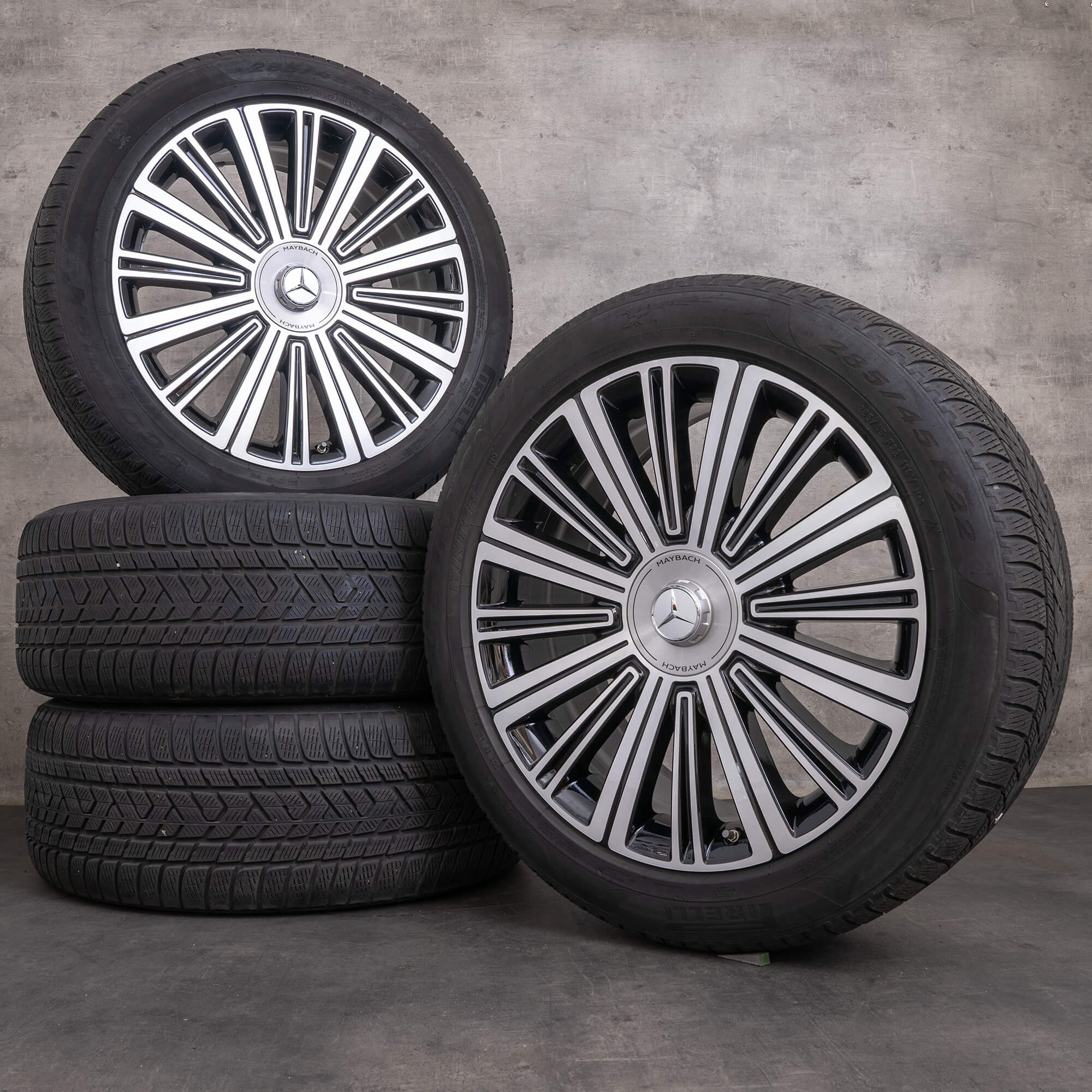 Original Maybach Mercedes GLS 600 X167 22 tommers vinterdekk felger A1674011400