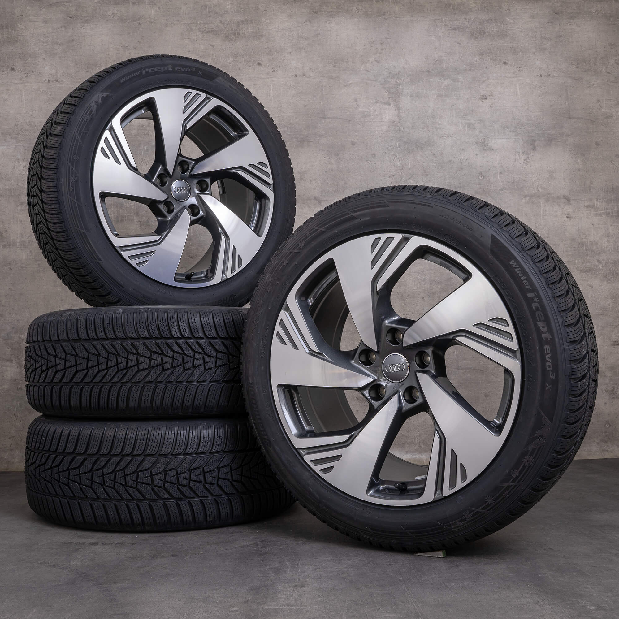 Original Audi Q6 SQ6 e-tron Winterrder 20 pouces GF Jantes 85H601025H 85H601025BS anthracite brillant NEUF