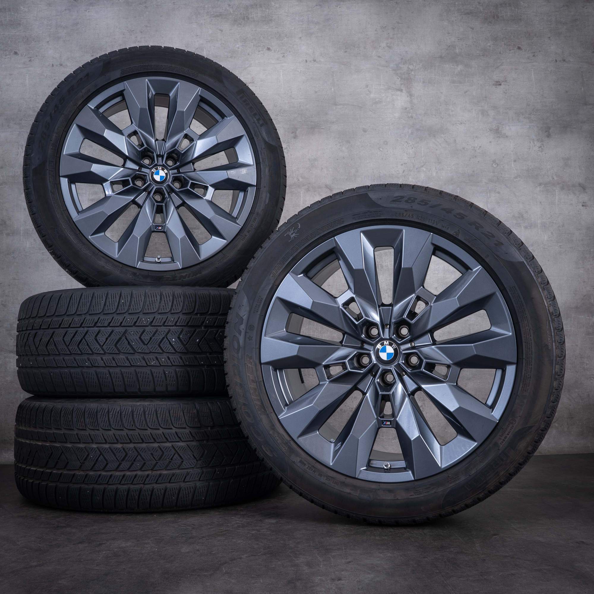 Originele BMW XM-velgen 21 inch G09 zomerbanden Styling 917 M 5A6DE91 gunmetal grey glanzend