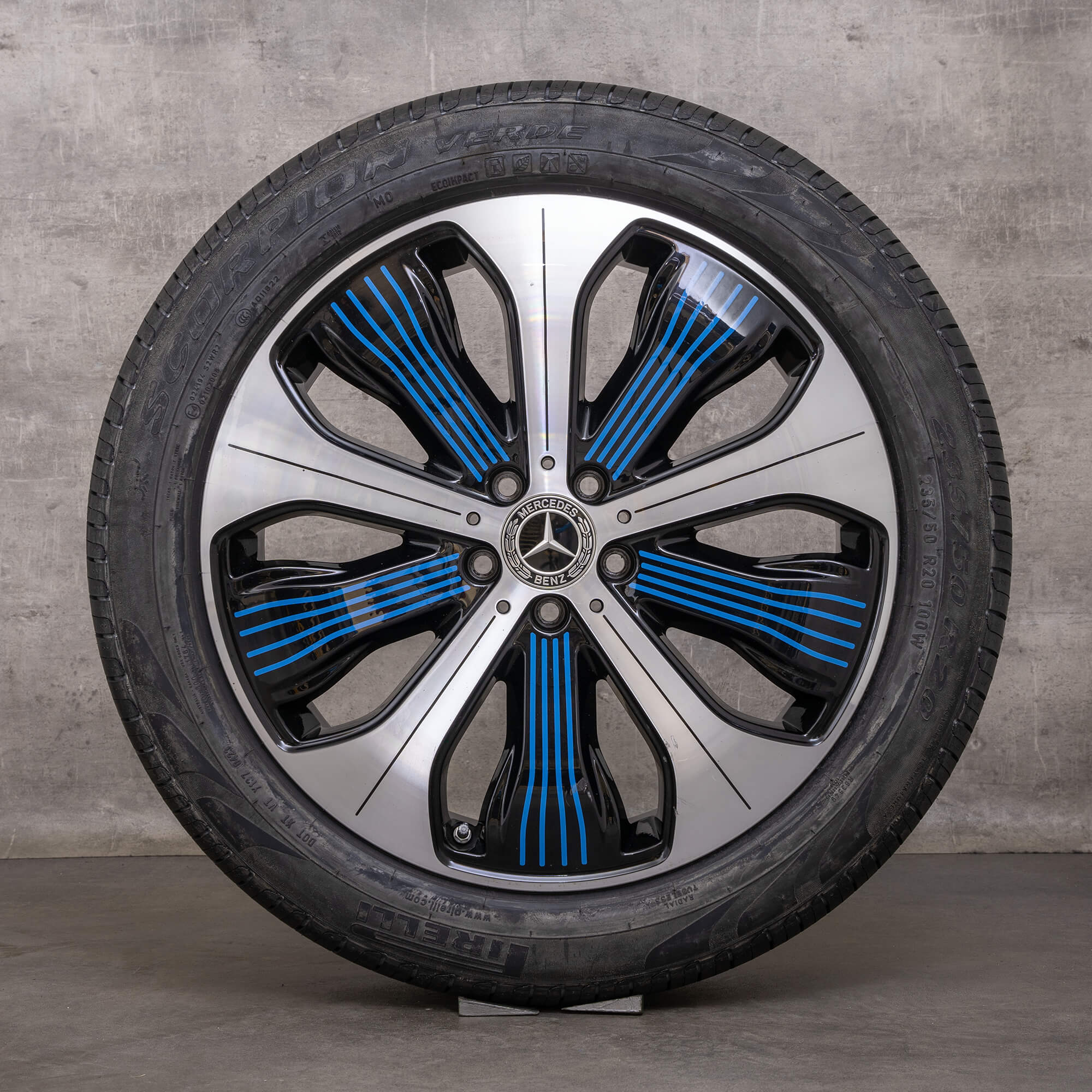 Originele Mercedes Benz EQC velgen 20 inch N293 zomerwielen A2934010300 A2934010500 zwart glanzend gedraaid