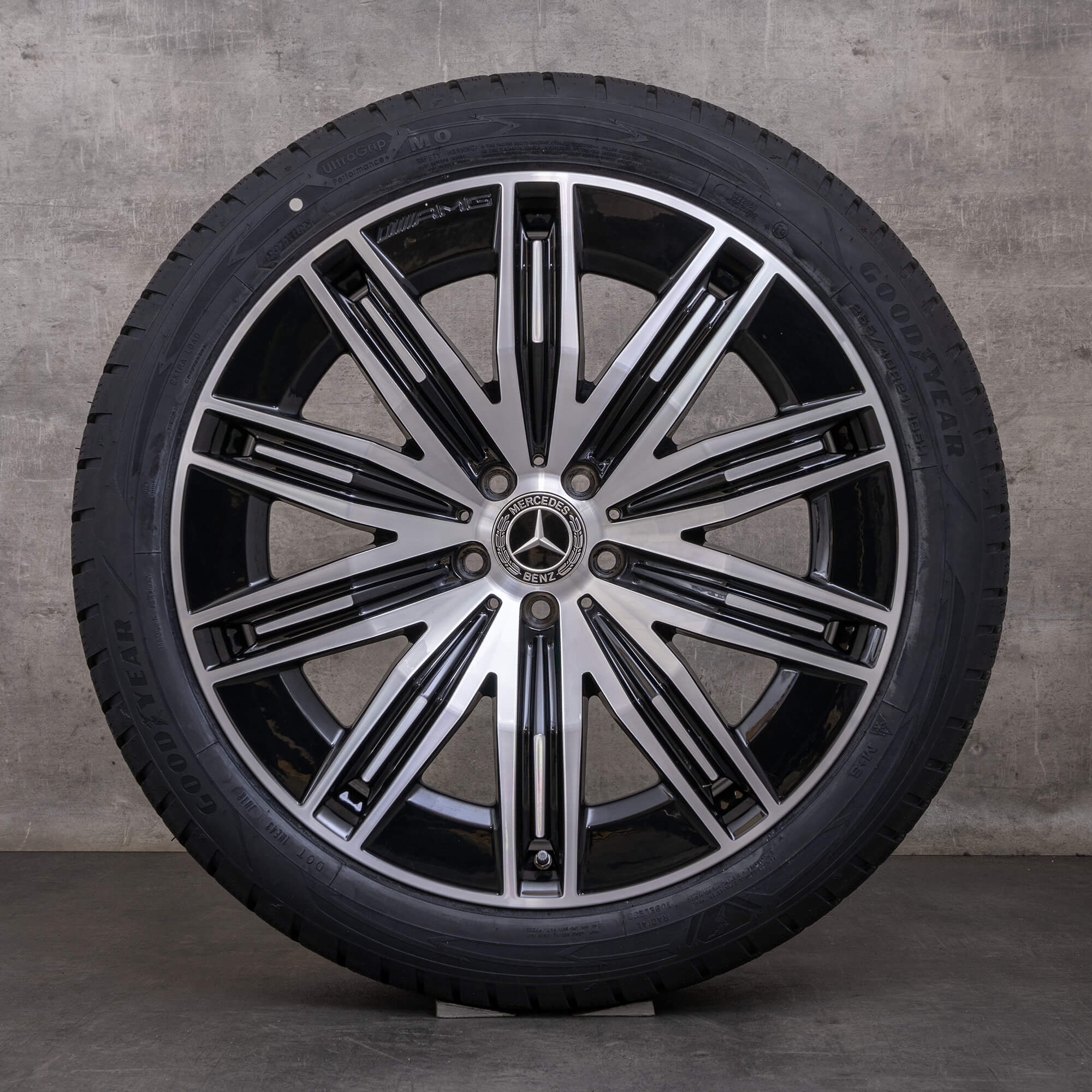 Orijinal Mercedes Benz EQE AMG kış jant lastik 21 inç SUV X294 jantlar A2944011200 siyah parlak tornalı