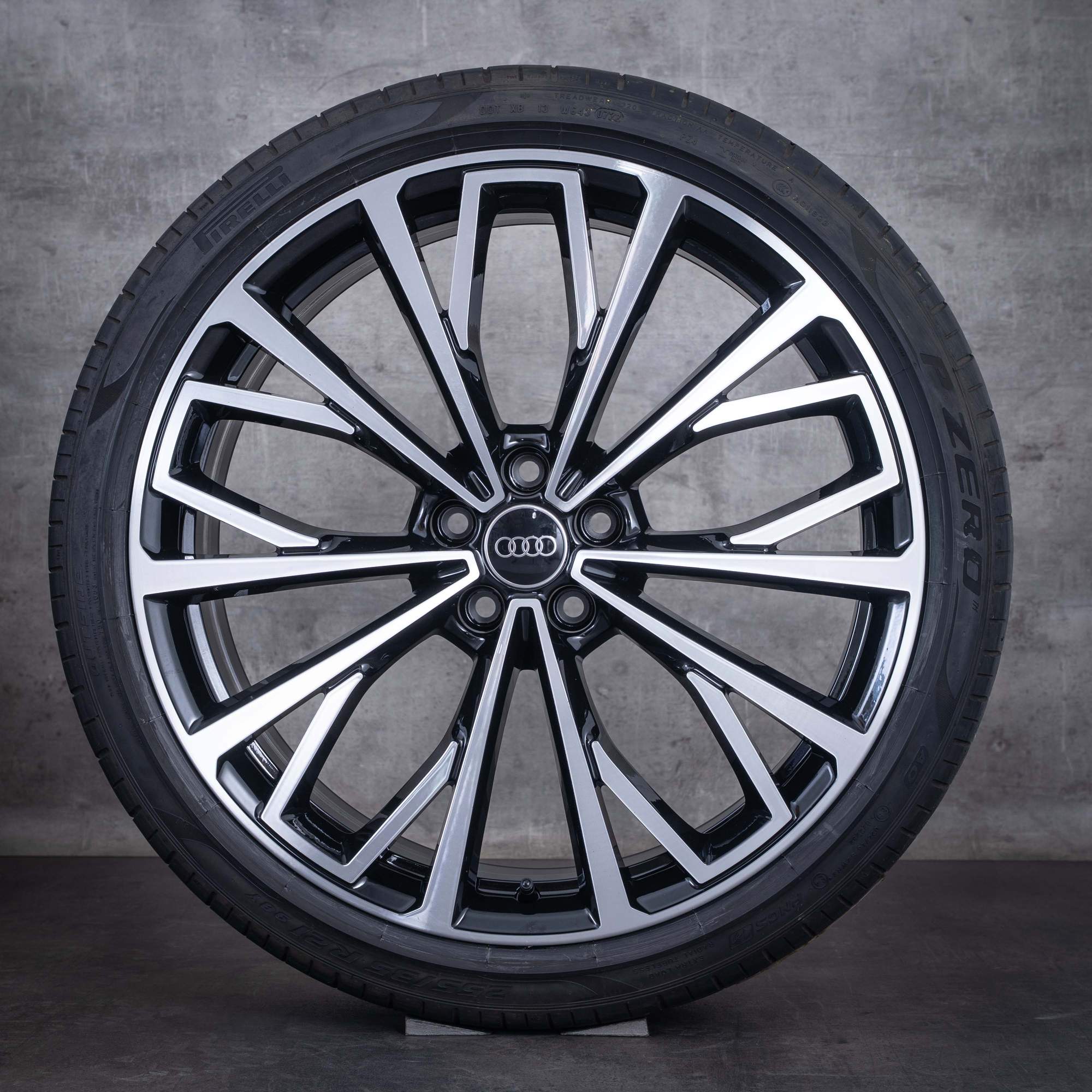 Cerchi originali Audi A6 S6 per ruote invernali da 21 pollici 4K C8 4K0601025AQ neri parte anteriore diamantata NUOVI