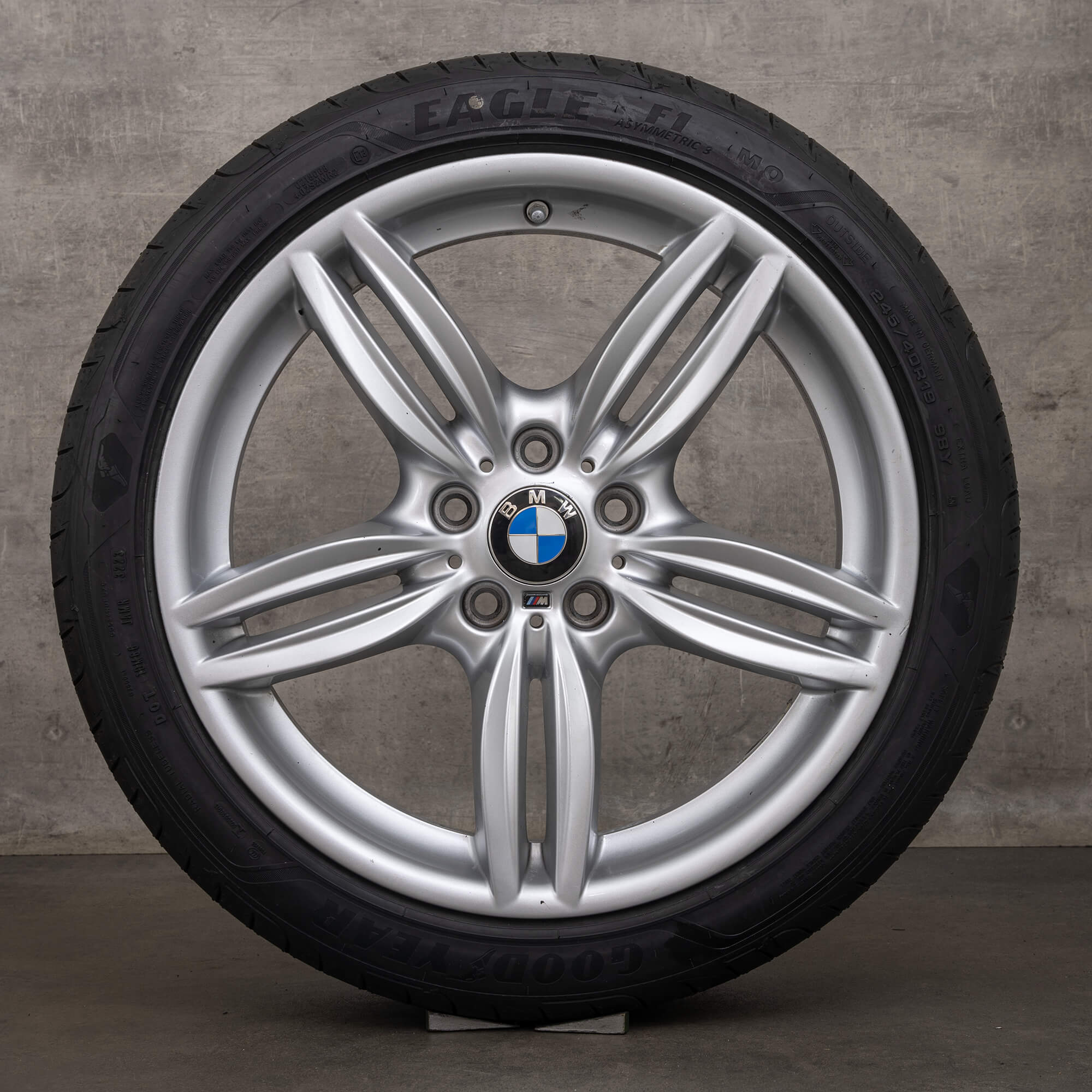 Originale BMW 5-serie 6-serie fælge 19 tommer F10 F11 F12 F13 F06 sommerhjul styling 351 M 7842652 7842653 sølv