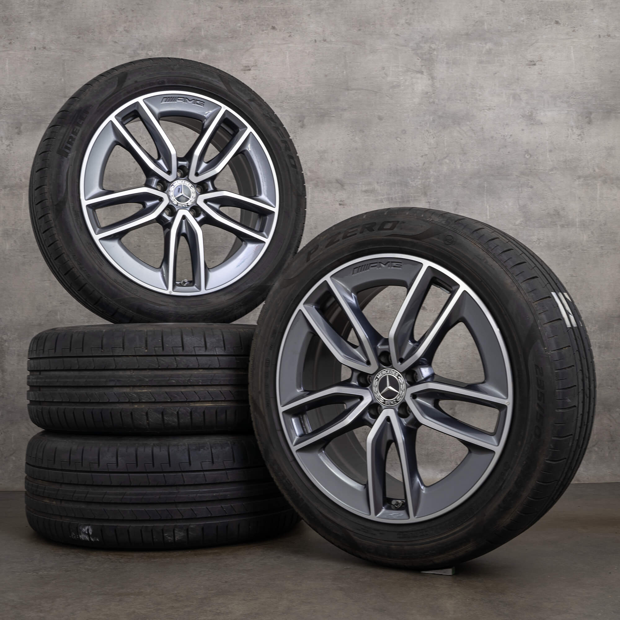 Alkuperäiset Mercedes Benz GLA GLB 35 45 & S AMG vanteet 19 tuuman H247 X247 kesäpyörät A2474011800 himalajanharmaa kiillotettu