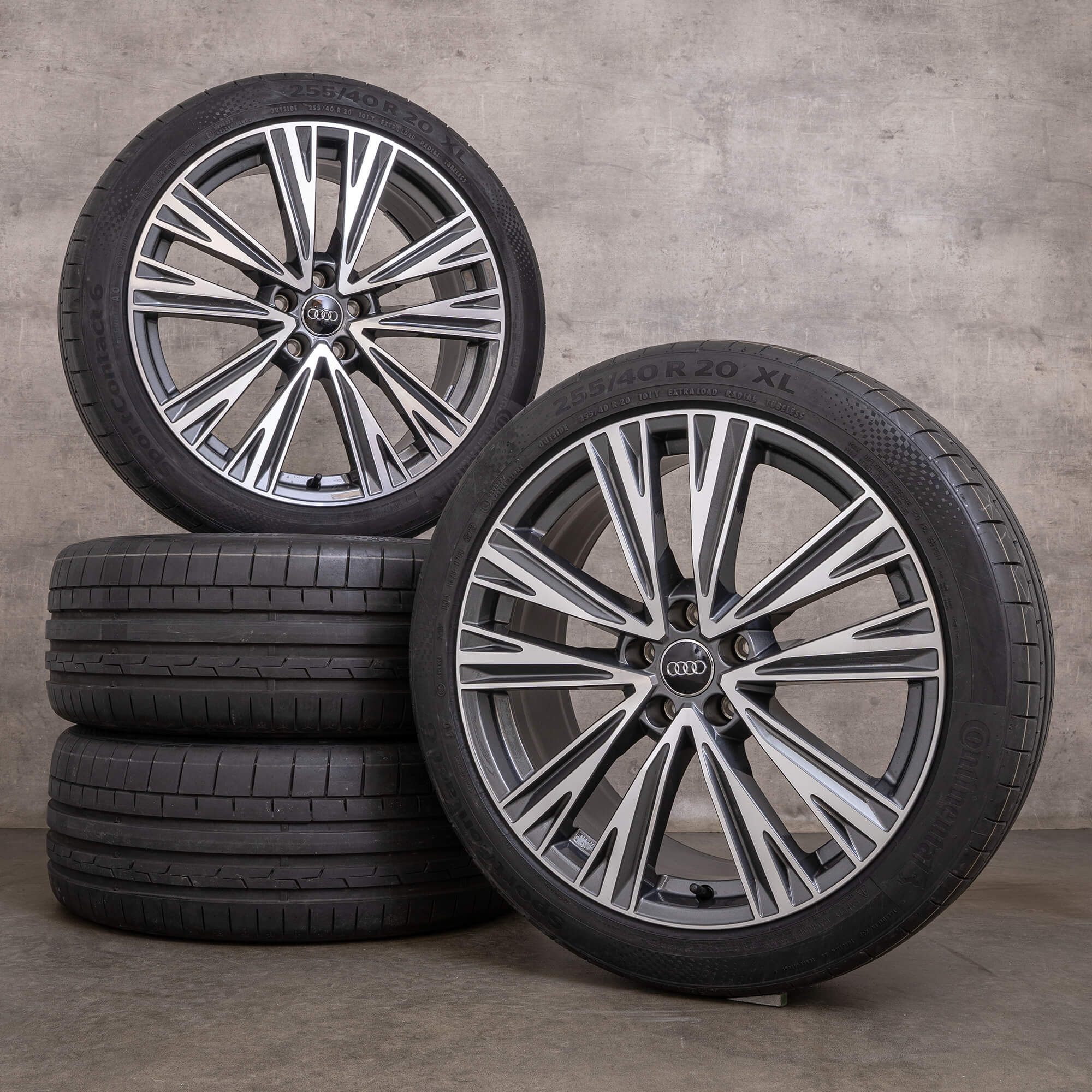 Originele Audi A6 S6 velgen 20 inch 4K C8 F2 zomerwielen 4K0601025J antraciet glanzend gedraaid