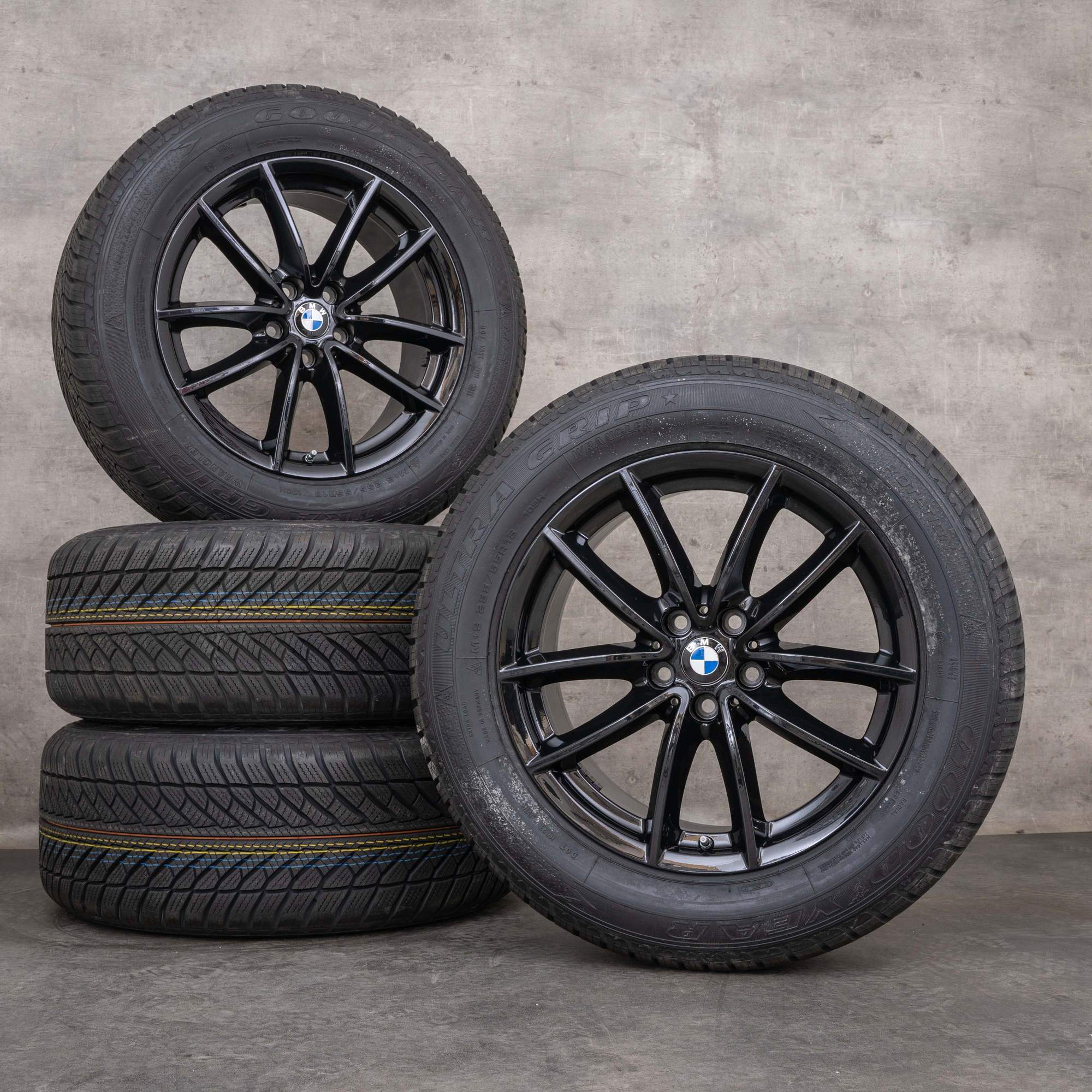 Oryginalne koła zimowe BMW X5 X6 18 cali G05 G06 Styling 618 Felgi 6880684 czarny błyszczący