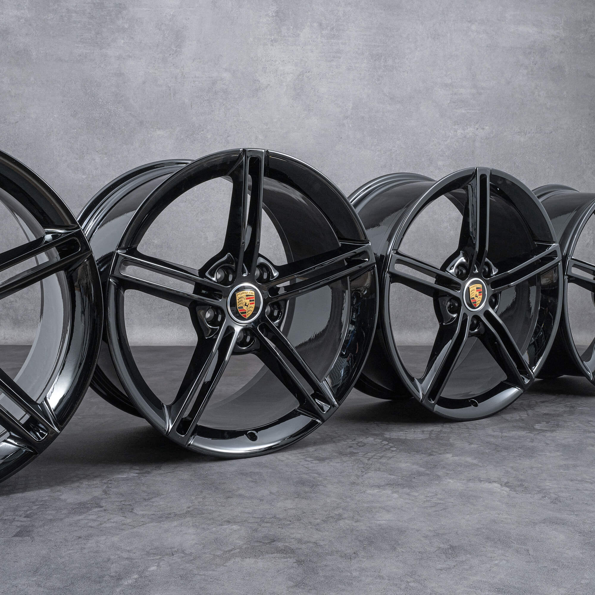 Originale Porsche Taycan felger 21 tommer 9J1601025AA 9J1601025AB Mission E svart