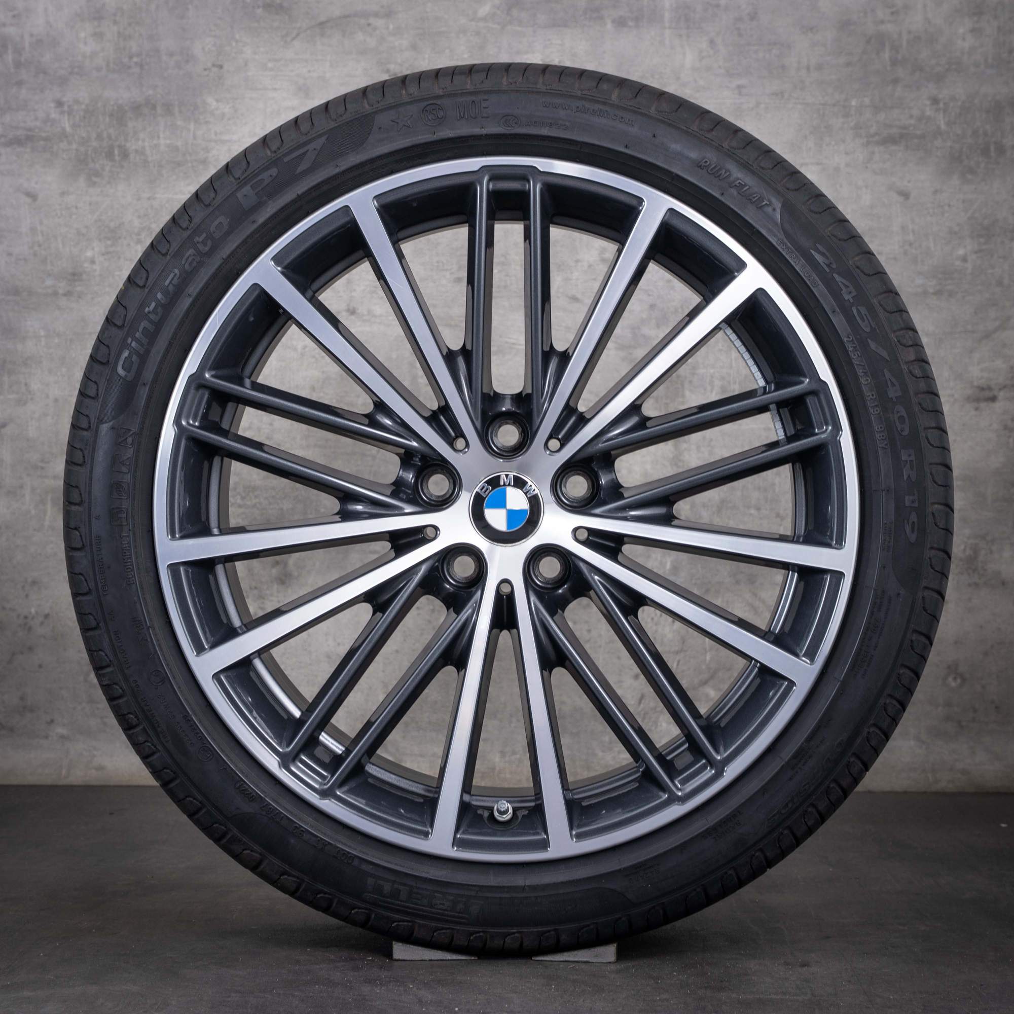 Original BMW 5er Felgen 19 Zoll G30 G31 Sommerräder Styling 635 6894839 6894840 orbitgrey glanzgedreht