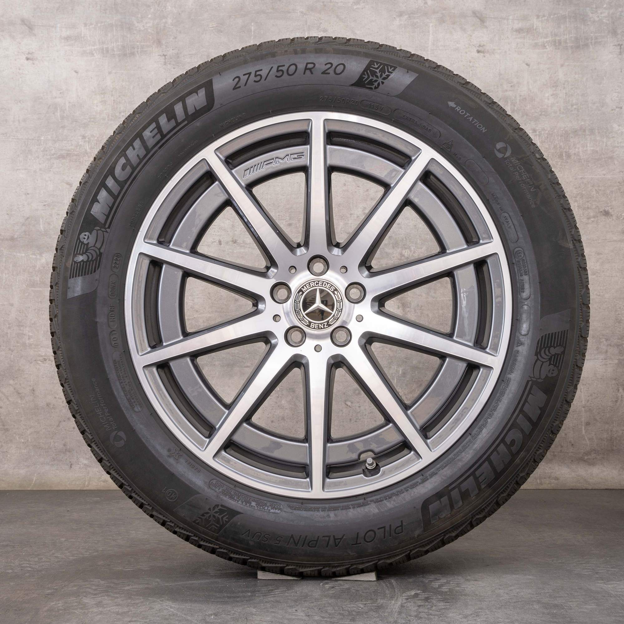 Oryginał Mercedes Benz GLE 53 63 4Matic+ AMG opony zimowe 20 cali felgi V167 A1674014000 A1674014100 himalaya szary Polerowane