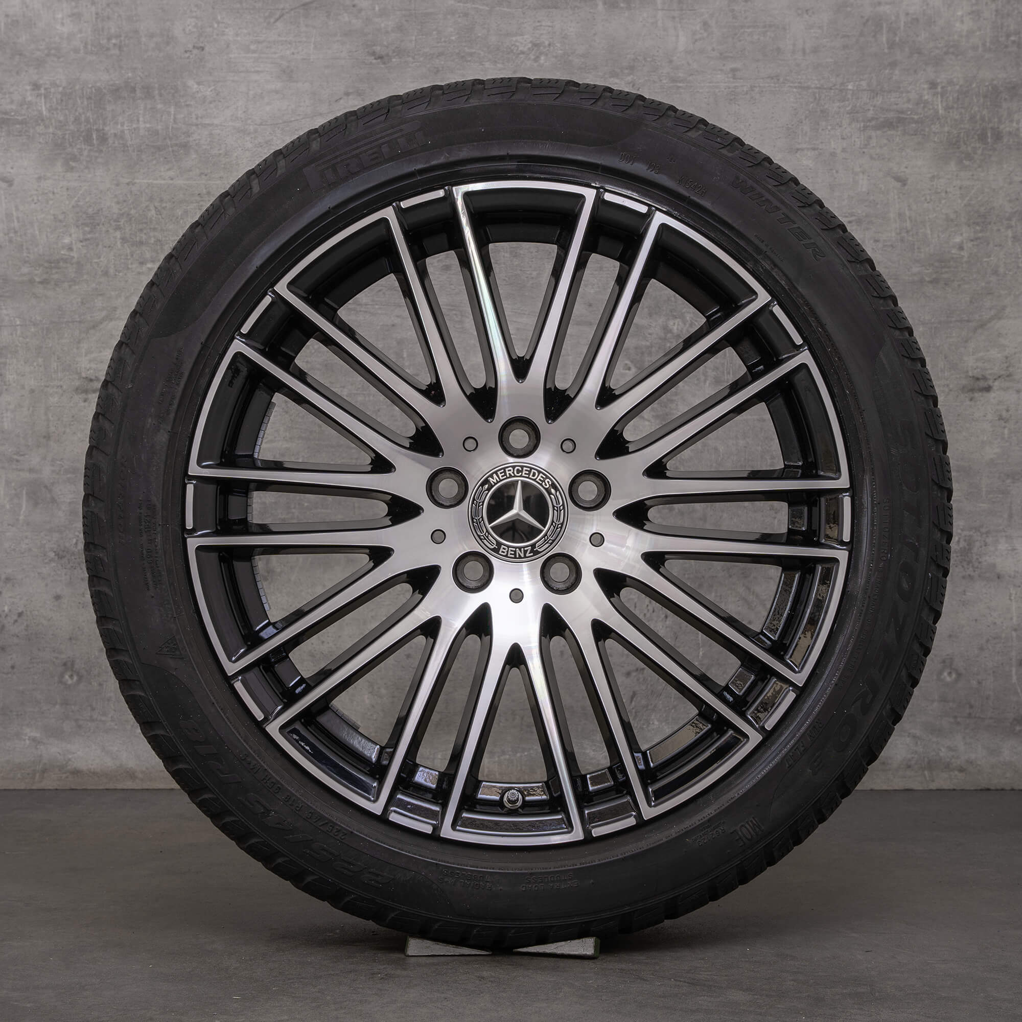 OEM Mercedes Benz C-Class winter wheels 18 inch W206 S206 rims A2064014900 black glossy turned
