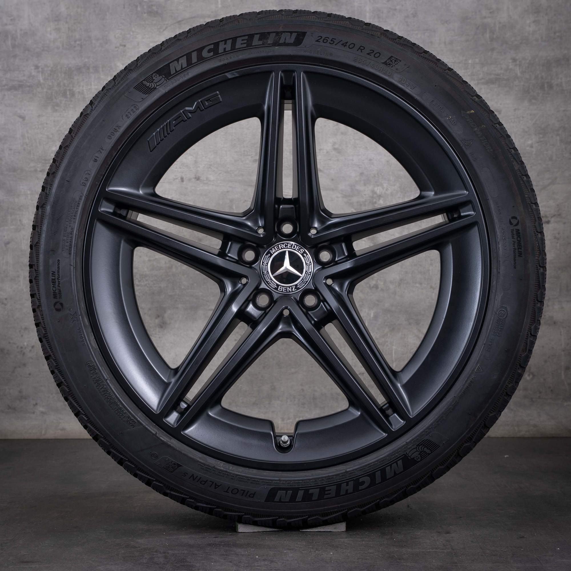 Originale Mercedes-Benz AMG GT 43 53 63 63S vinterhjul 20 tommer X290-felger A2904010400 A2904010500 matt svart
