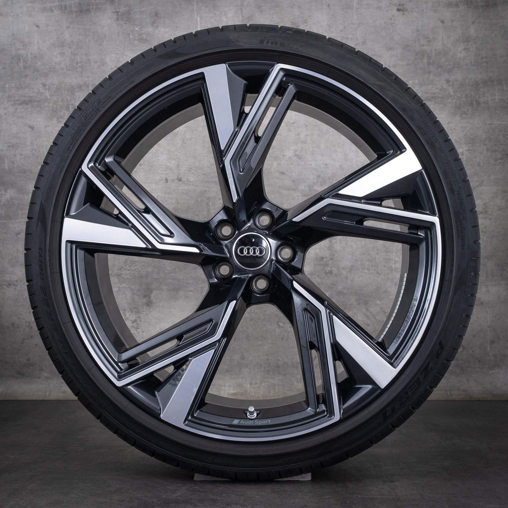 Originale Audi RS6 RS7-felger 22 tommer 4K C8 sommerhjul 4K0601025R granitt, frontpolert
