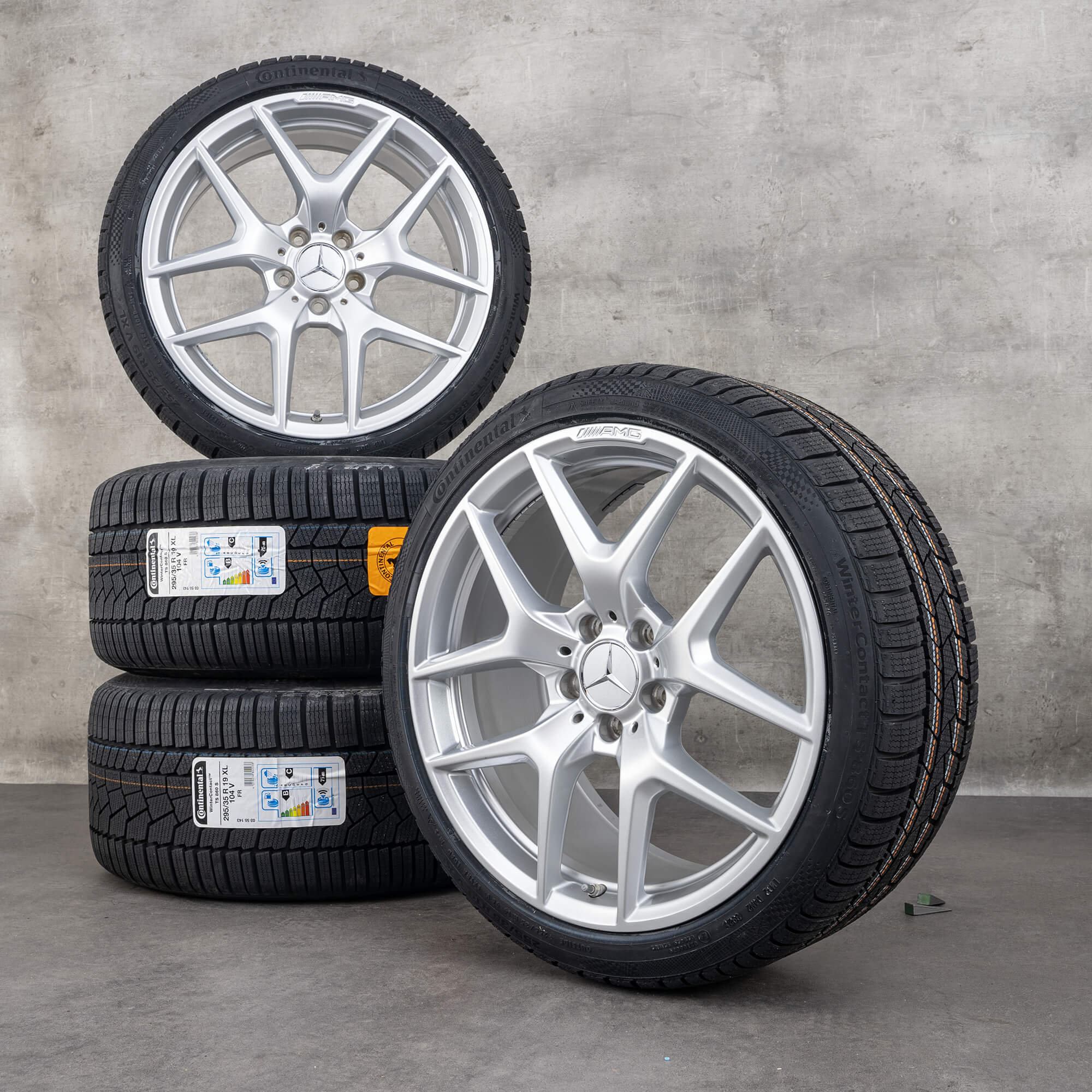 Oryginalne koła zimowe Mercedes Benz AMG GT 19 cali C190 R190 Felgi A1904010300 A1904010400 srebrne
