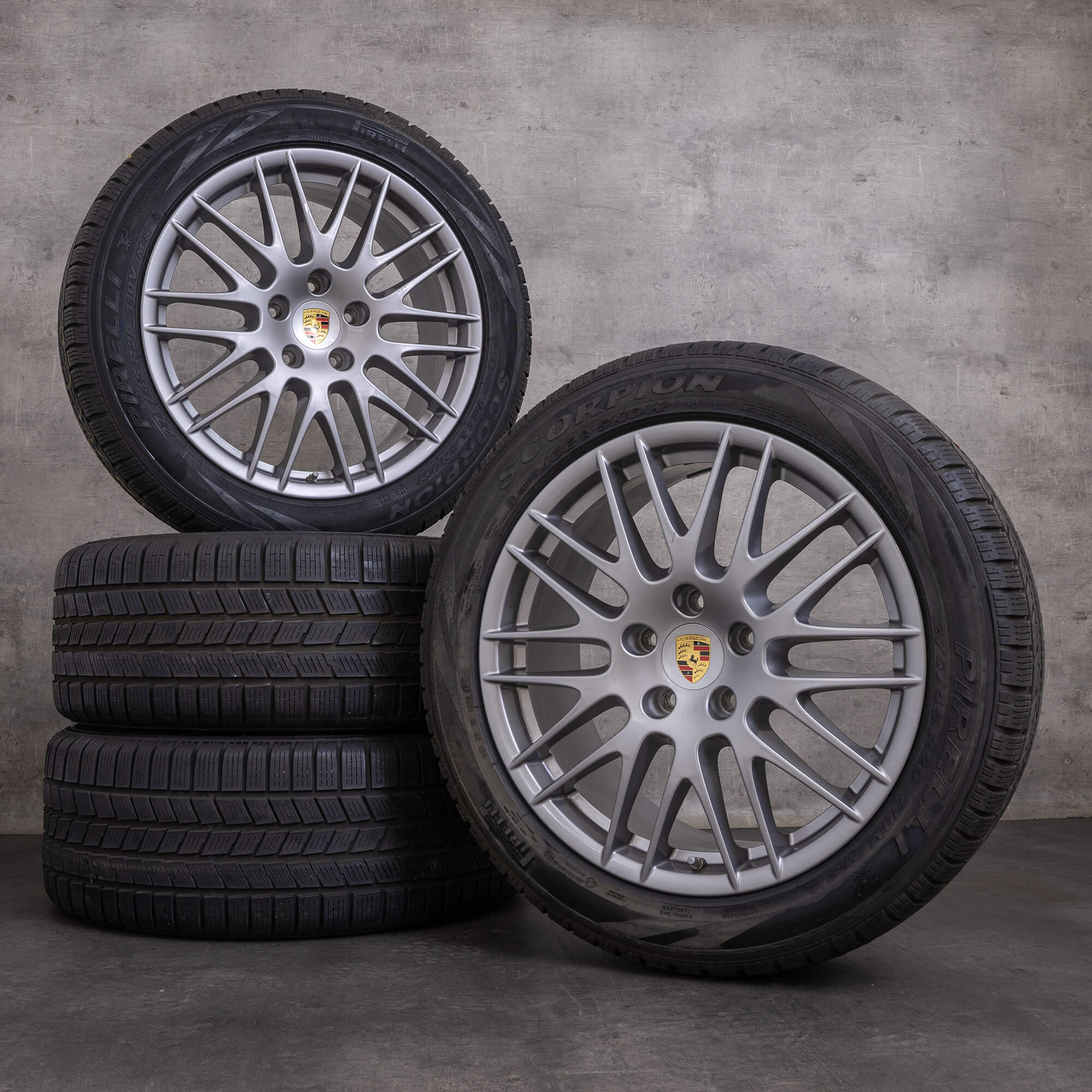 OEM Porsche Cayenne snow tire packages 20 inch 958 rims 7P5601025F RS Spyder decorsilver