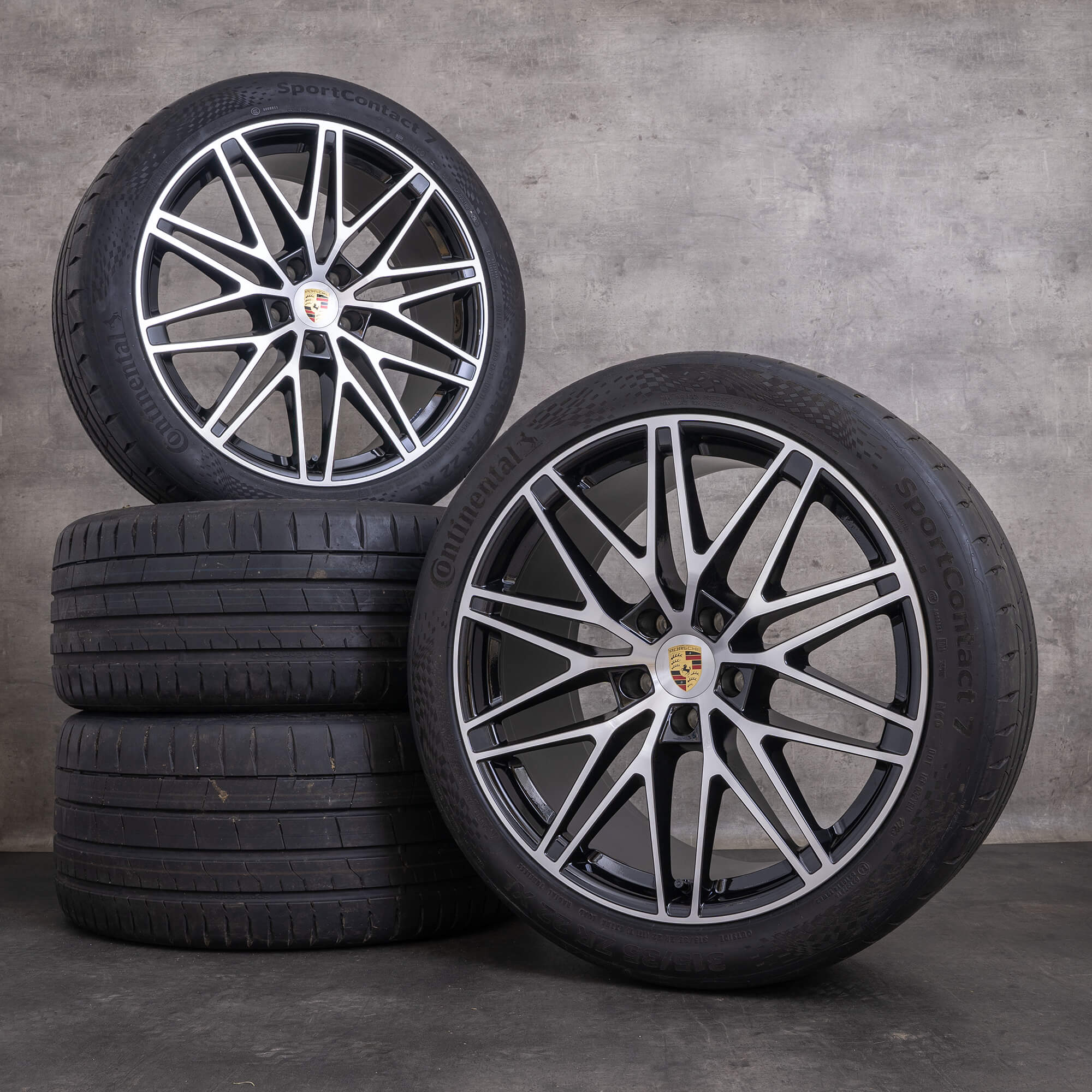 Original 22 Zoll Porsche Cayenne Sommerräder Coupe E3 9Y RS Spyder Felgen 9Y3601025BH 9Y3601025BJ NEU