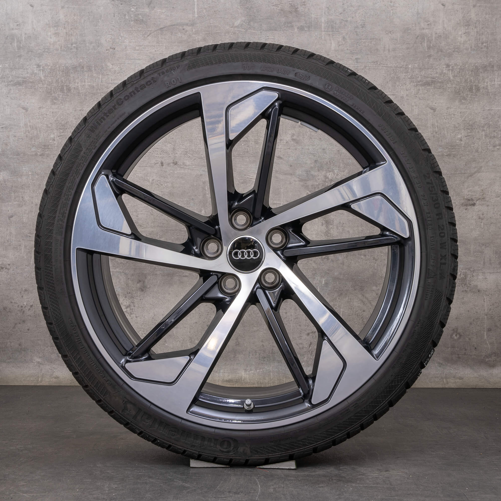 Originale Audi RS4 RS5 Anvelope de iarnă 20 inch B9 8W F5 jante Trapezoid 8W0601025CN granit Lucios