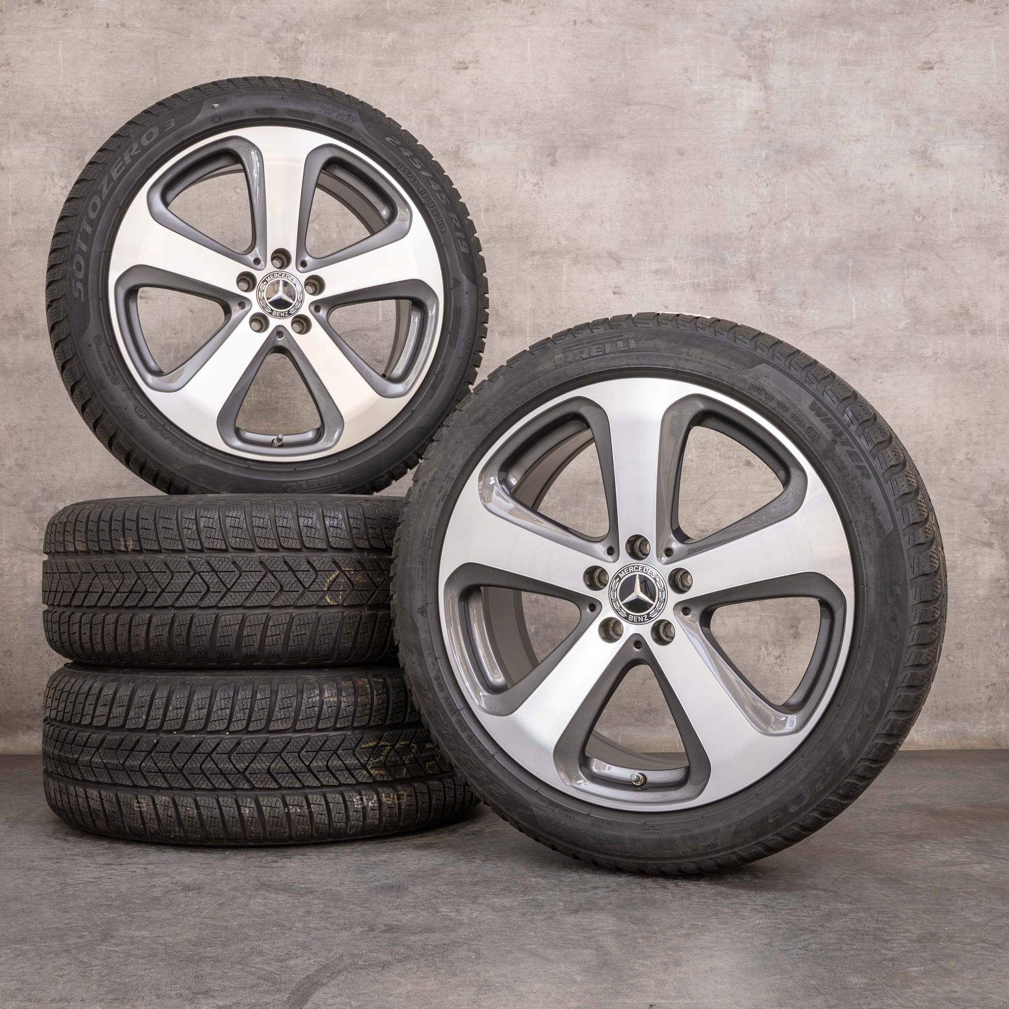 Alkuperäiset Mercedes-Benz GLC & 43 AMG talvirenkaat 19 tuuman 253 vanteet A2534011000 5-puolinen rengas himalajanharmaa Kiillotettu