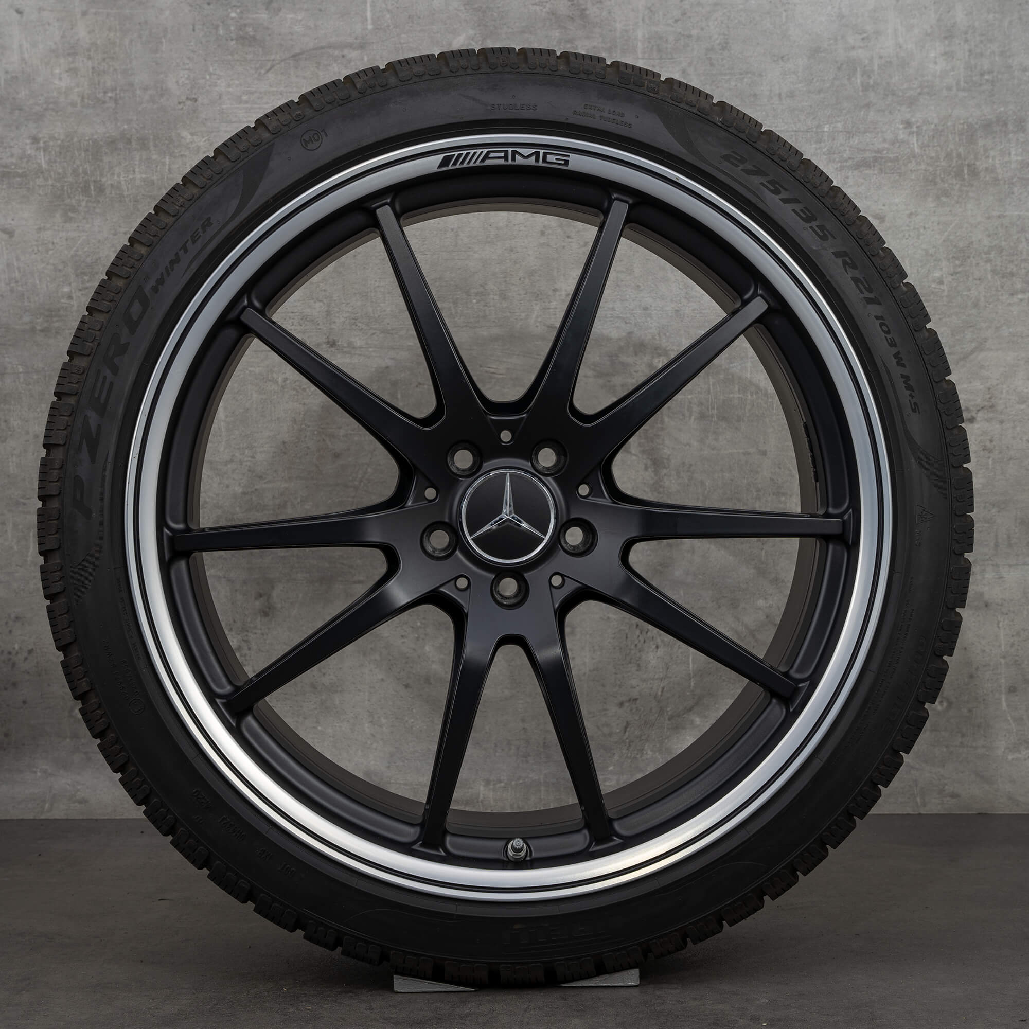 Alkuperäiset Mercedes-Benz AMG GT 43 53 63 S 4Matic+ & E Performance -talvirenkaat 21 tuumaa X290-vanteet A2904011200 A2904011300 diamond cut musta UUDET
