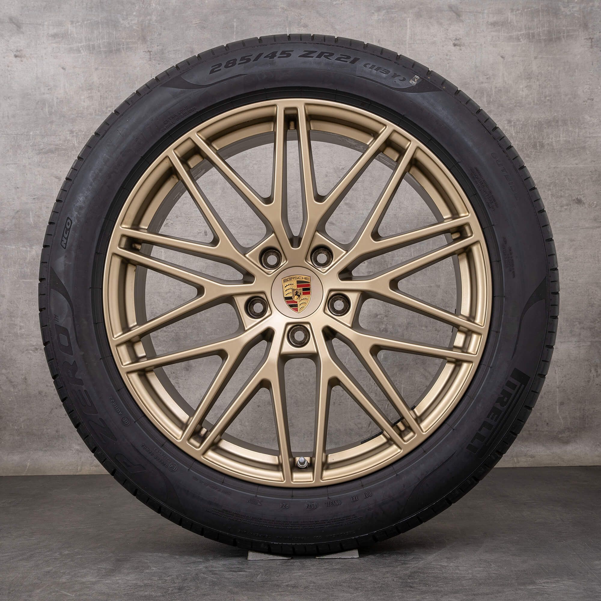 Original Porsche Cayenne Coupe Felgen 21 Zoll 9YA Sommerräder RS Spyder 9Y0601025ET 9Y3601025CS neodyme matt