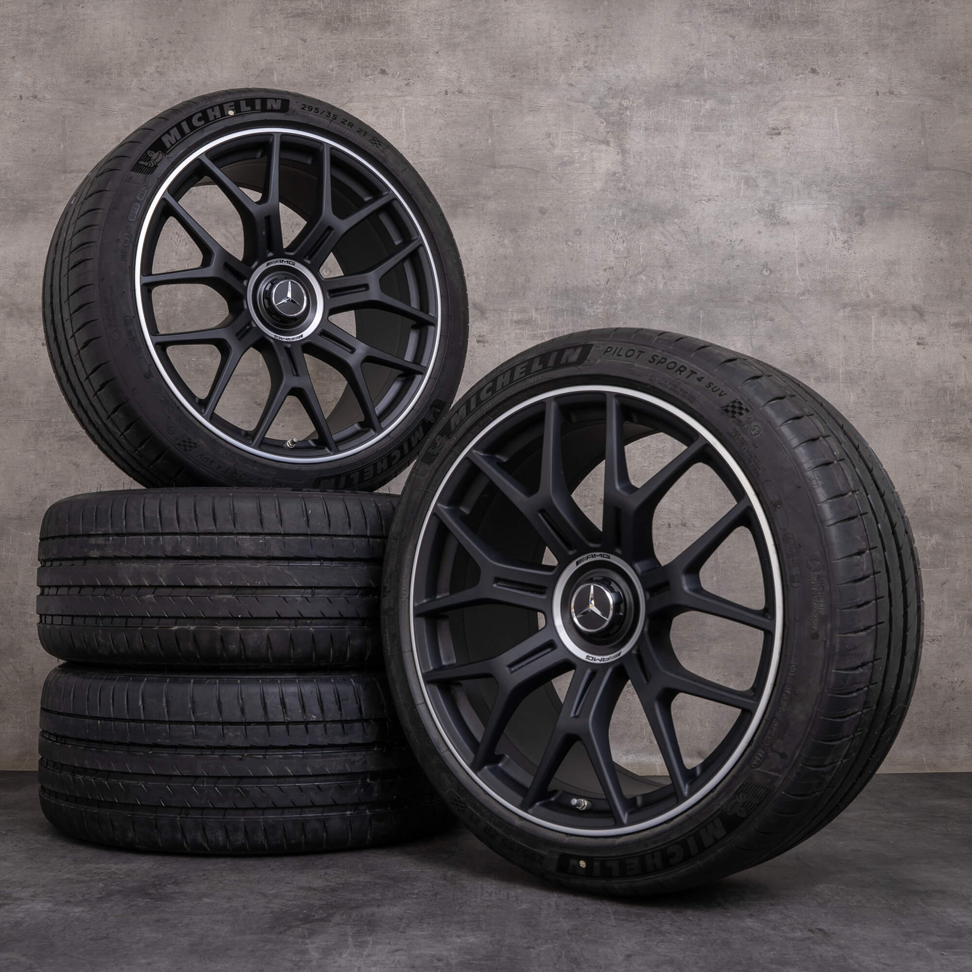 OEM Mercedes Benz GLC 43 4Matic 63S E AMG rims 21 inch X254 C254 summer wheels A2544011600 A2544011700 black matt glossy turned