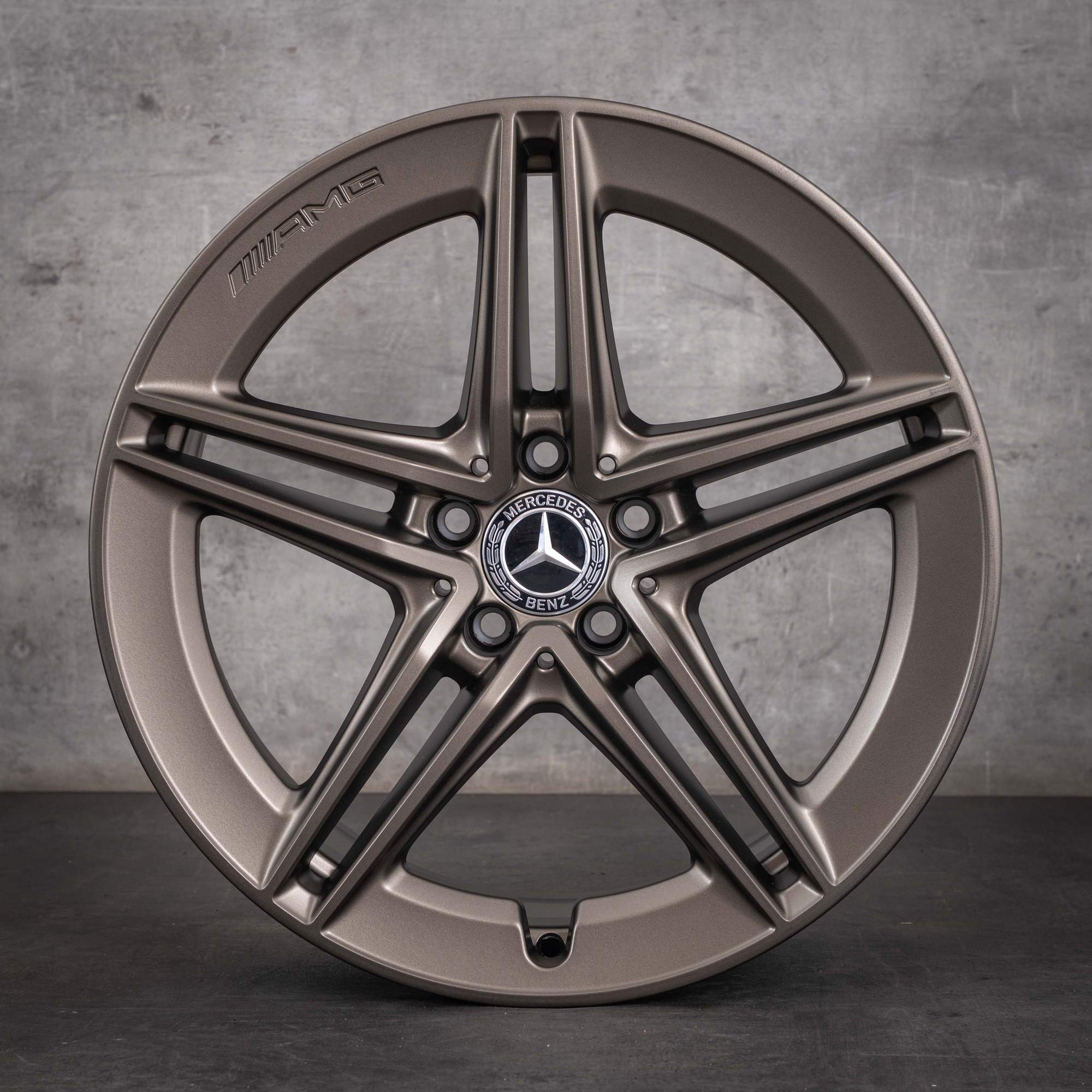 Jante originale Mercedes-Benz Clasa C C63 & S AMG de 19 inci W205 S205 A2054010501 A2054010601 bronz mat