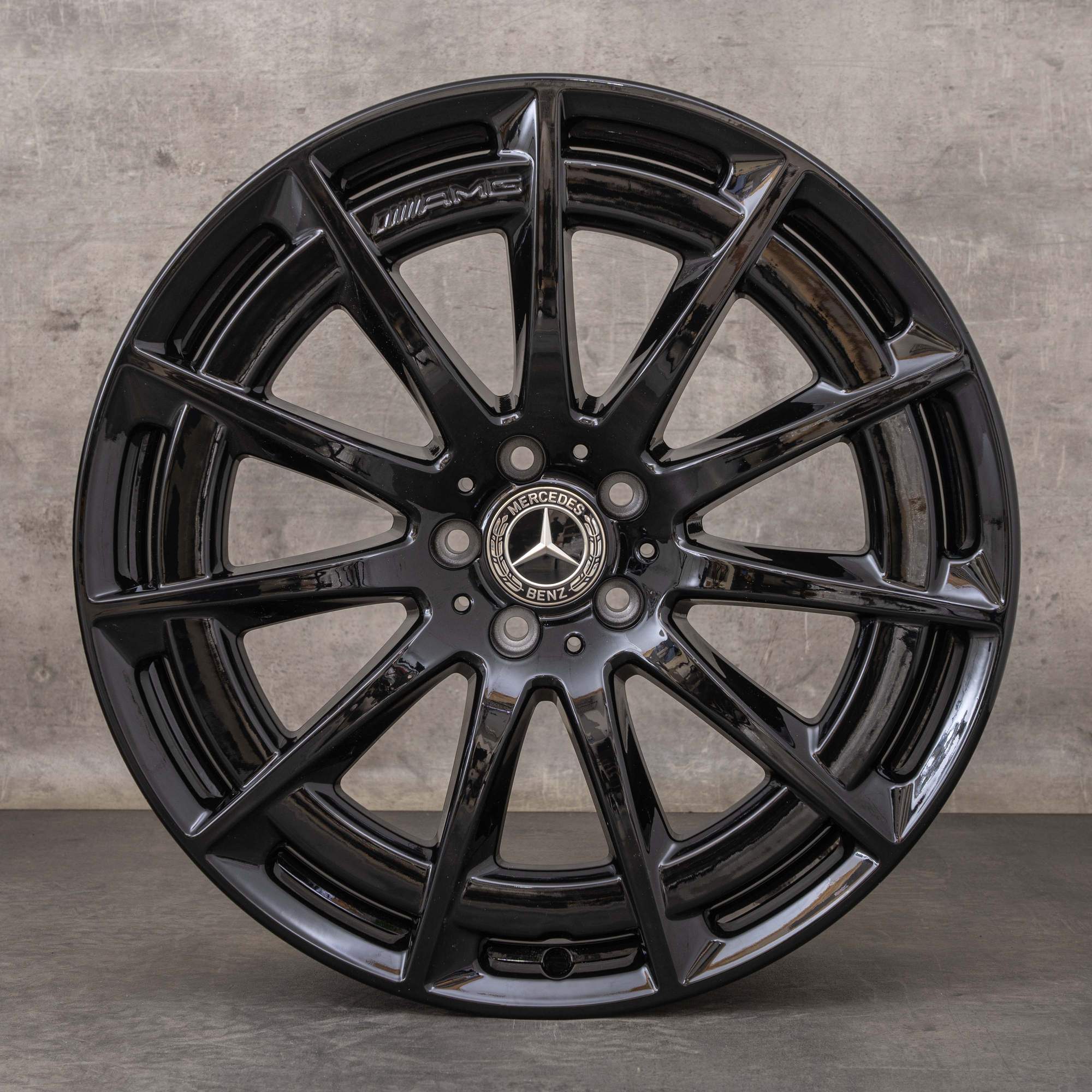Alkuperäiset Mercedes Benz EQS & 53 AMG vanteet 21 tuuman 4Matic V297 A2974011400 musta kiiltävät