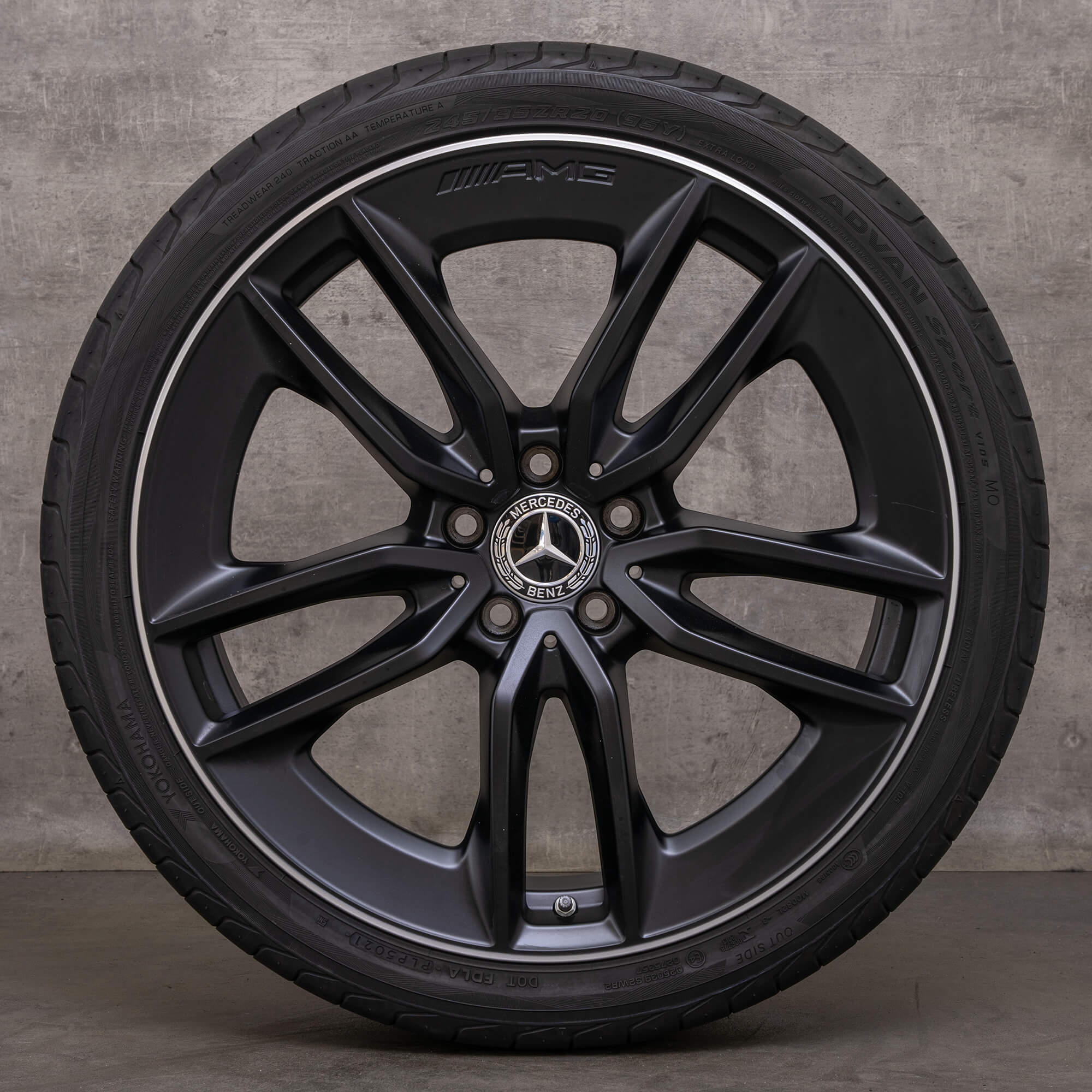 Orijinal AMG Mercedes E-Serisi E43 E53 jantlar 20 inç W213 S213 A238 C238 yaz jantları A2134014900 A2134015000 siyah jant parlak tornalı